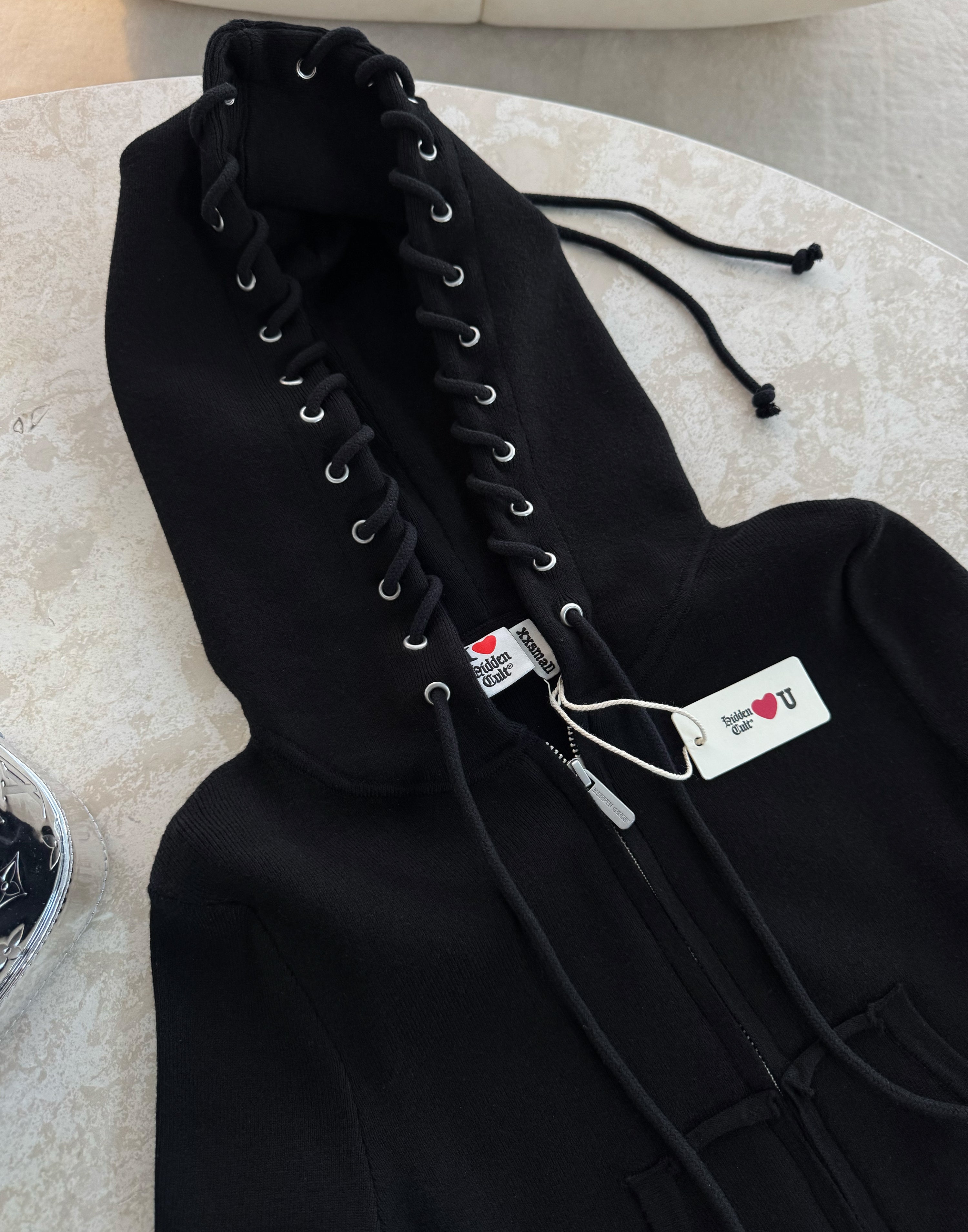 HIDDEN CULT Jet Black Soft Knit Set Knit Pants Sweater Sweatsuit Women's TikTok Tall Friendly
