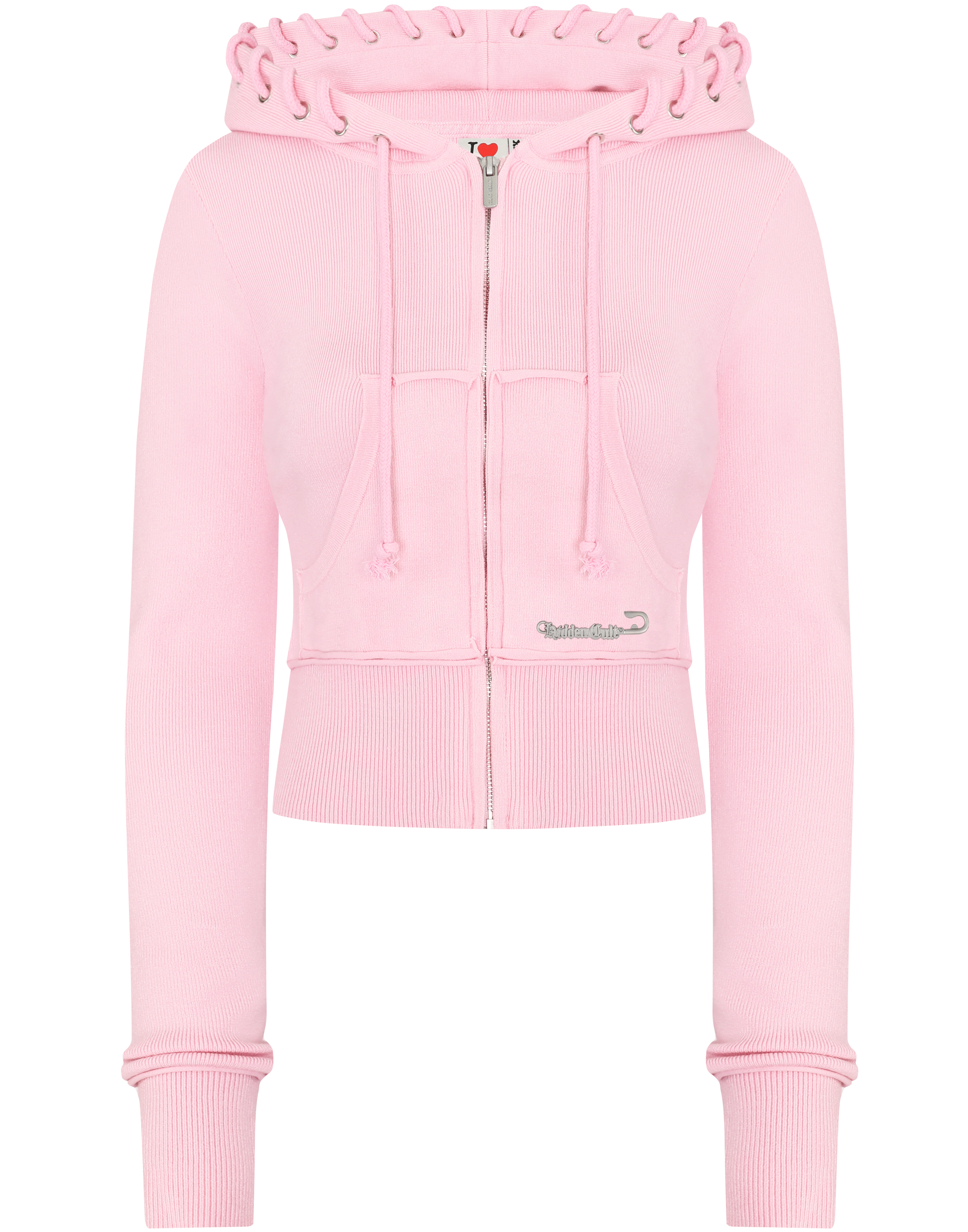 HIDDEN CULT Sakura Soft Knit Zip Hoodie Pink Light Pink Baby Pink Sweatsuit Women's TikTok
