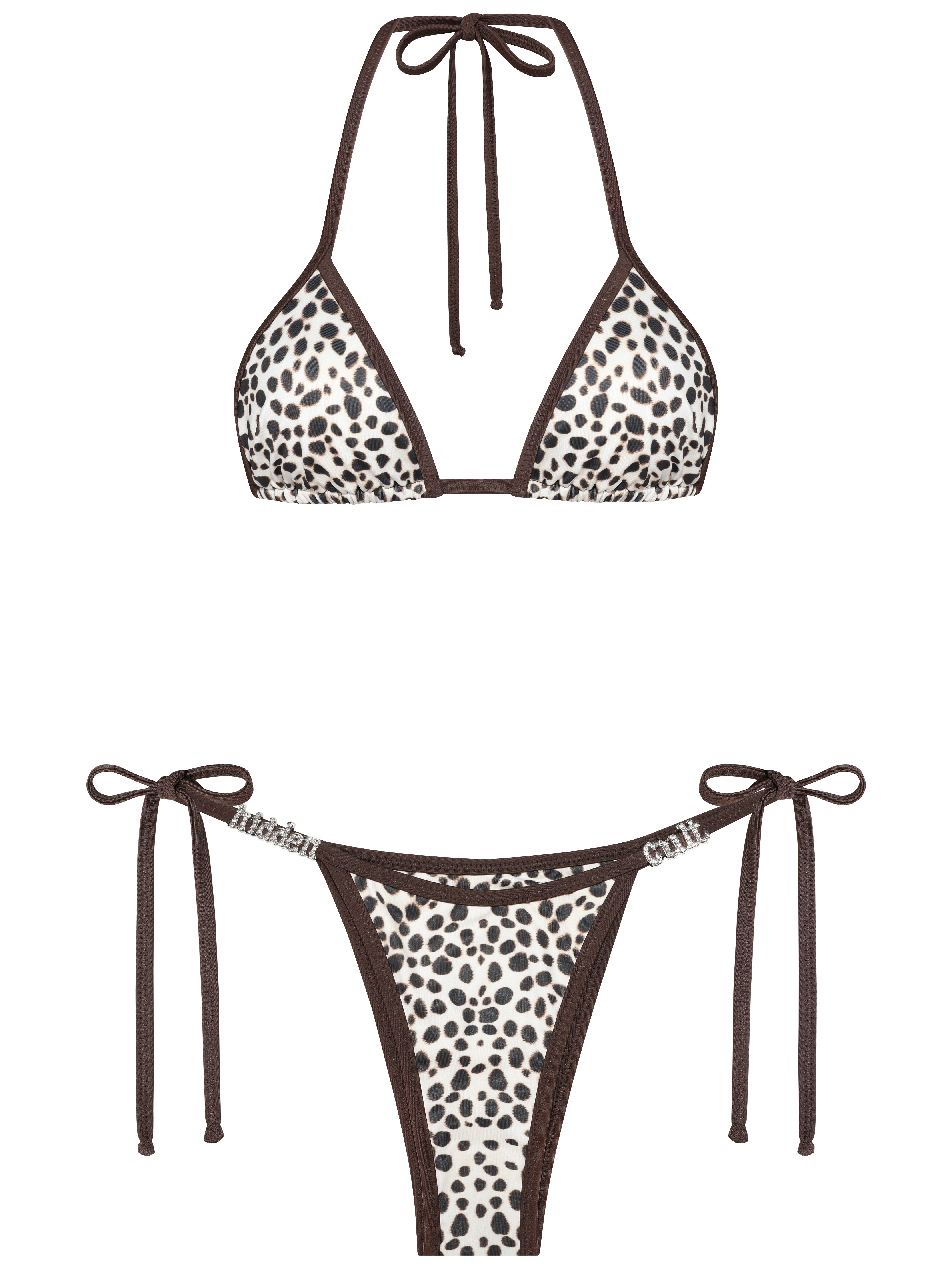 HIDDEN CULT Cheetah Dark Brown Bikini Set Leopard string bikini Swimwear Summer Vacation Vacay