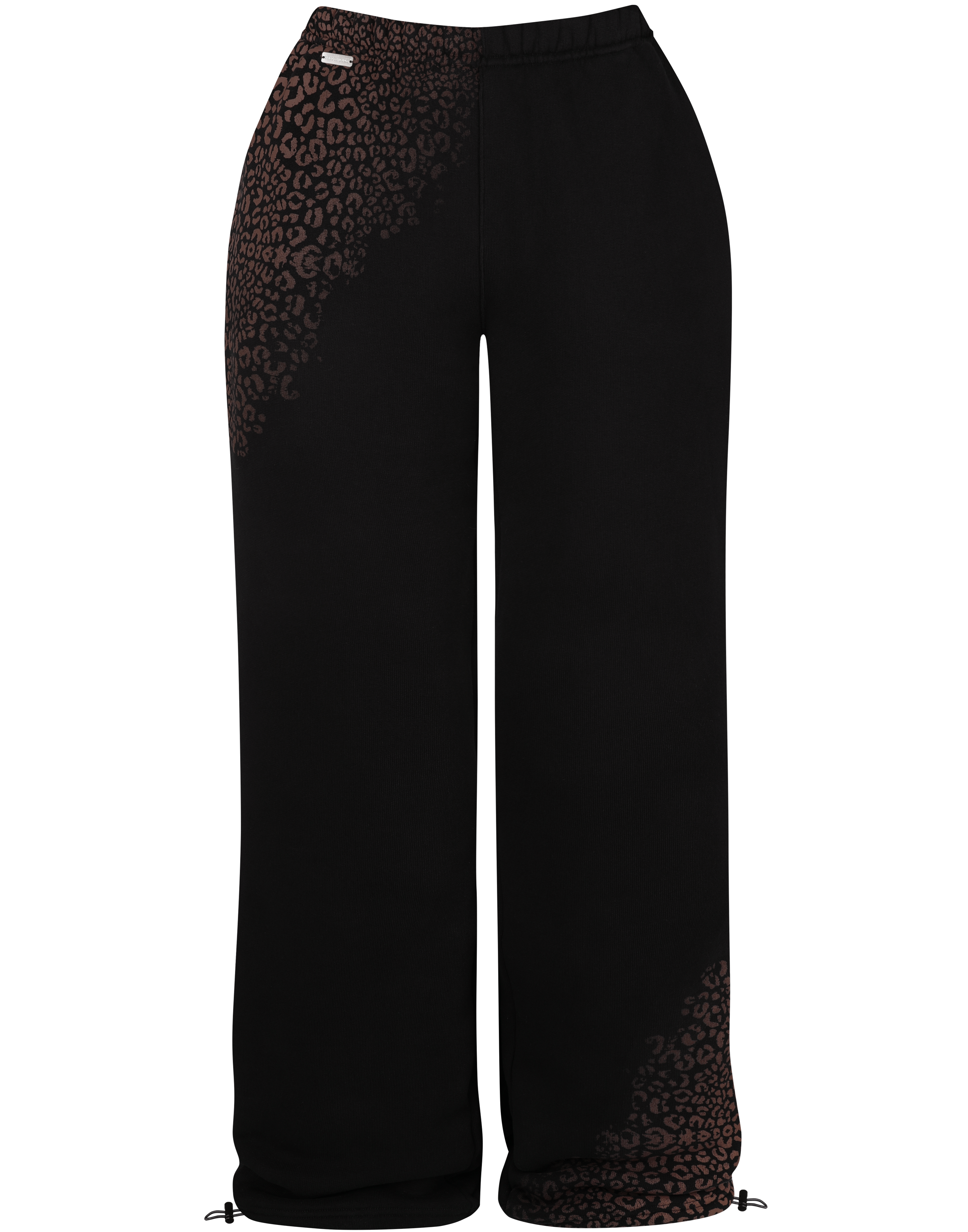 HIDDEN CULT Brown Cheetah Black Plush Sweatpants