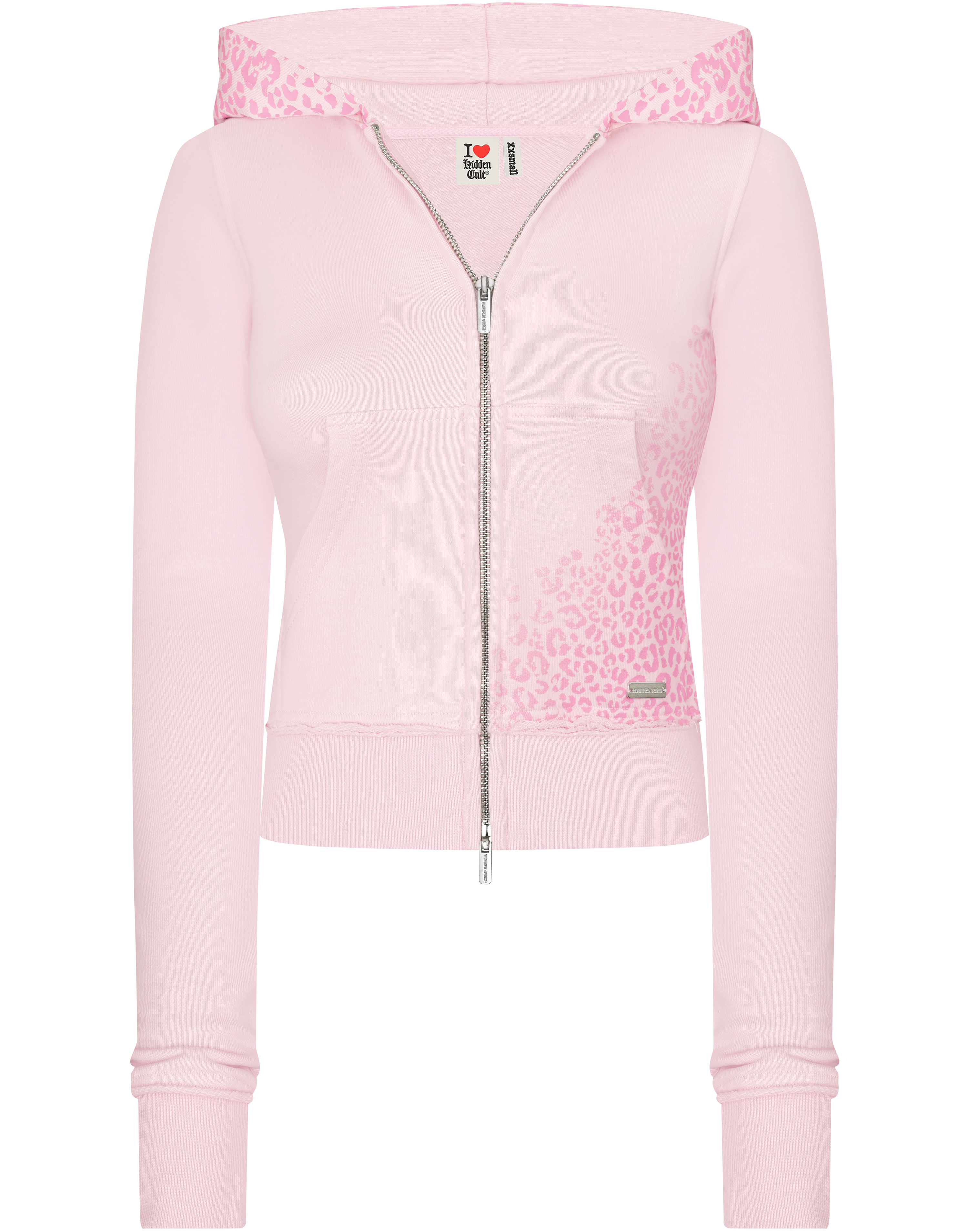 Subciety ドカジャン HIDDEN CULT Pink Cheetah Zip Hoodie
