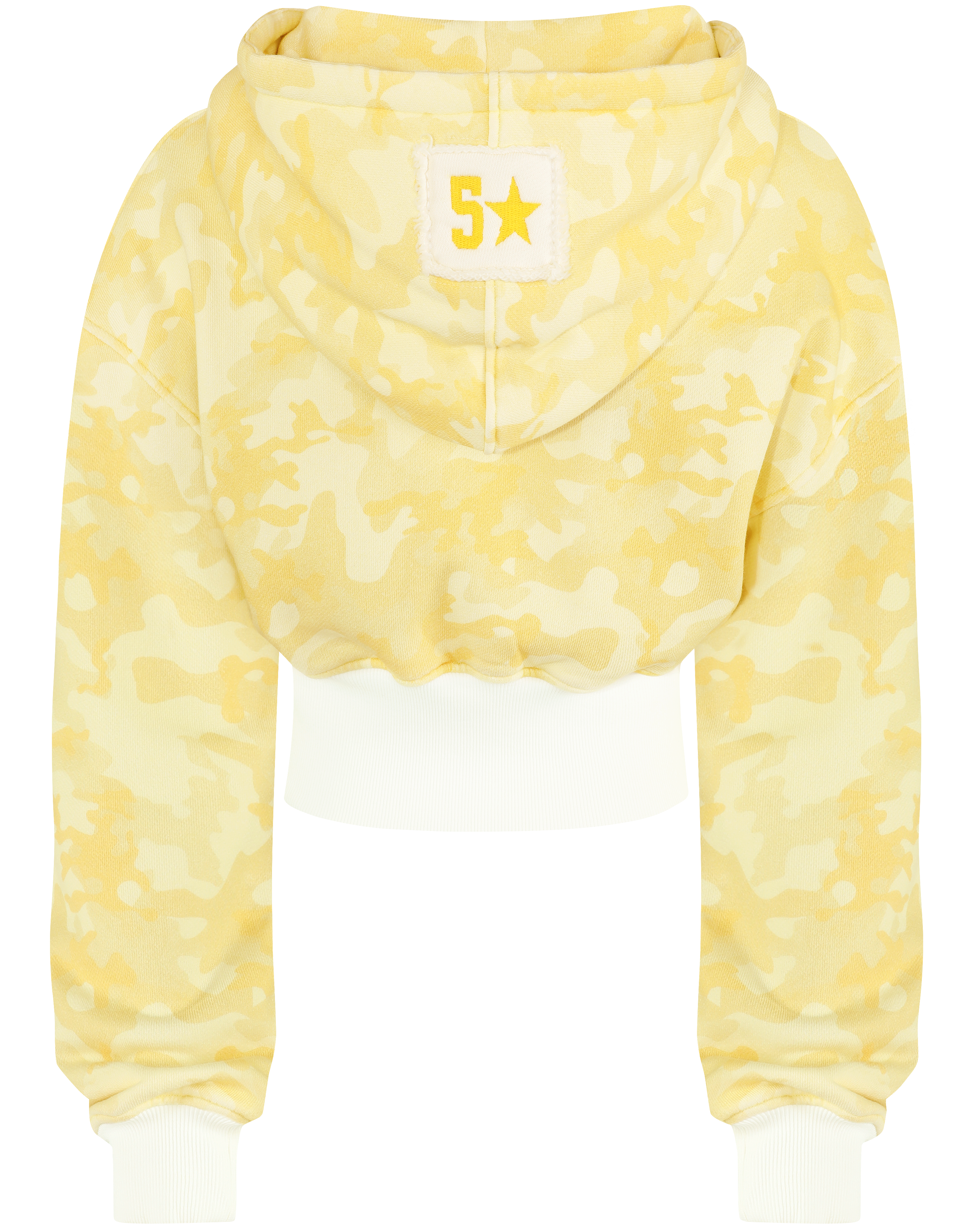 HIDDEN CULT Yellow Camo Baggy Cropped Zip Hoodie Women's Streetwear TikTok Butter Yellow