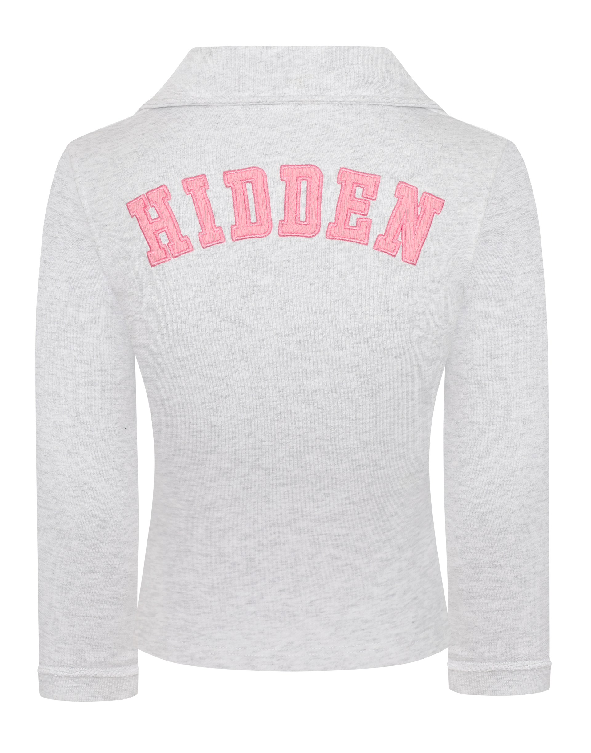 HIDDEN CULT® Cloud Grey Three-Quarter Zip Sweater