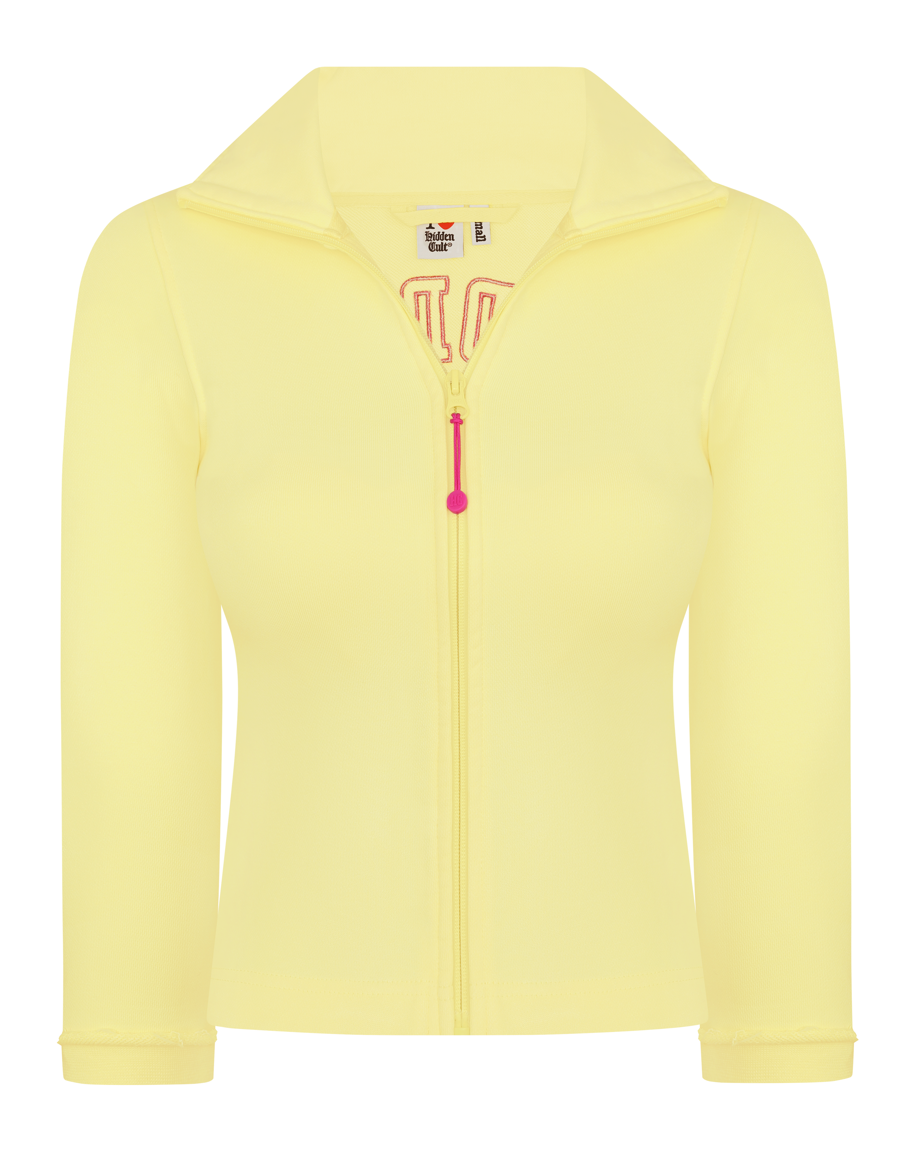 HIDDEN CULT® Gelato Three-Quarter Zip Womens Form fitted TikTok Streetwear Light Yellow 3/4 Sweater