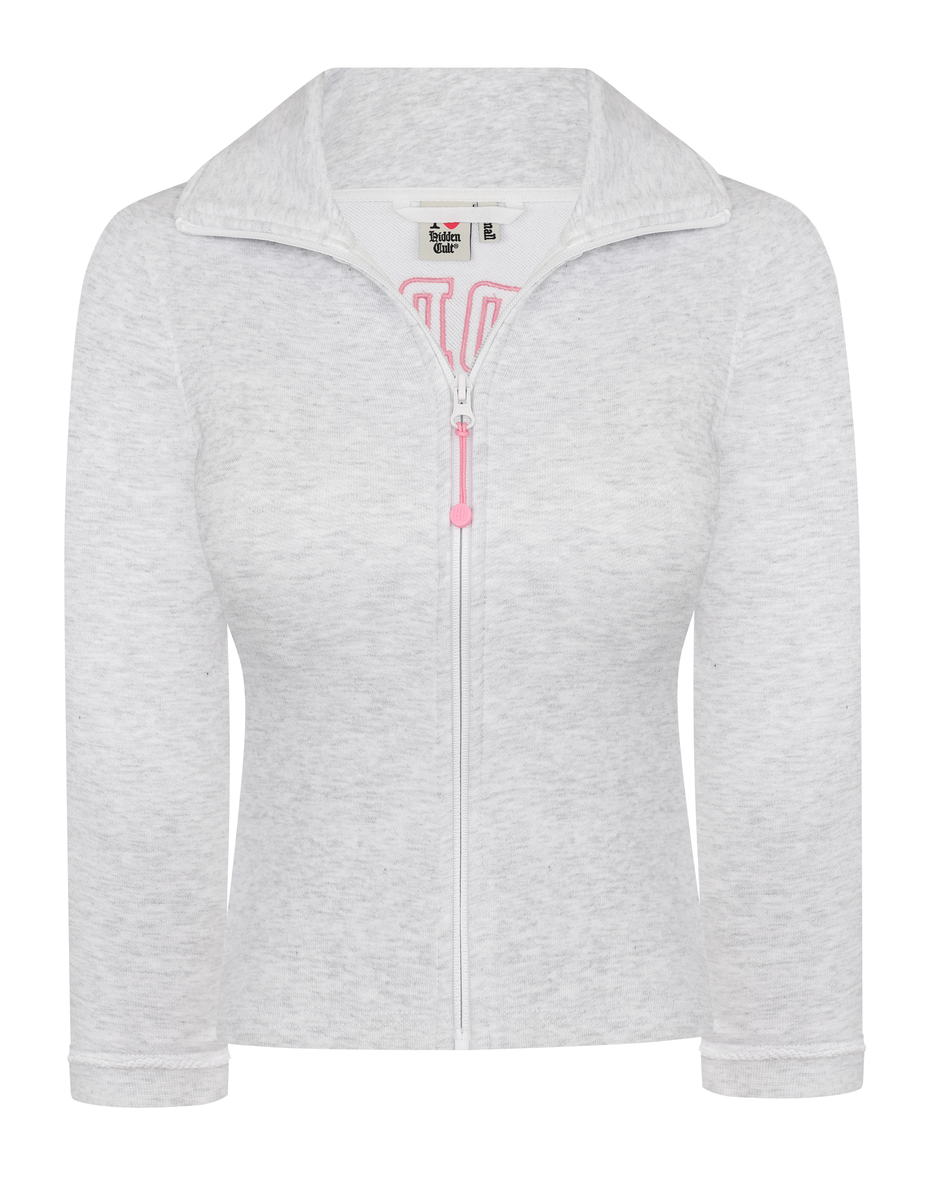 HIDDEN CULT® Cloud Grey Three-Quarter Zip Sweater Slim fit Form fitted Sweater TikTok Marl y2k
