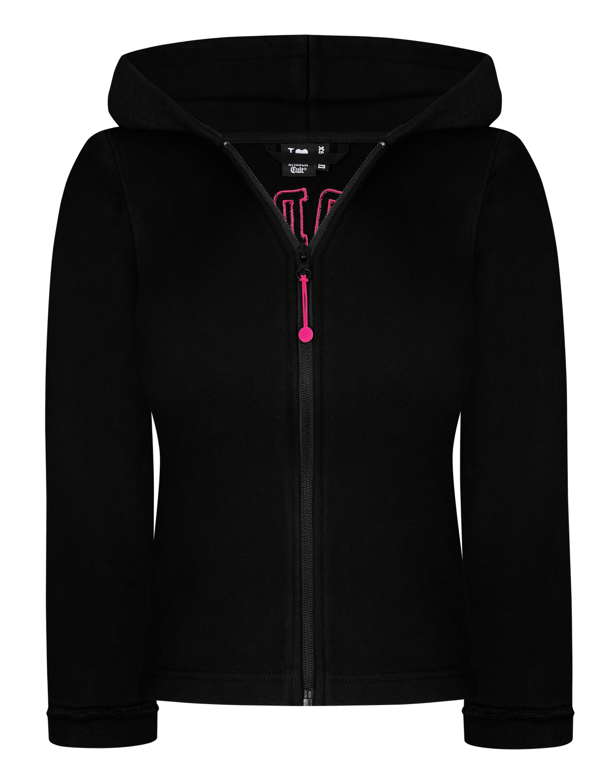 HIDDEN CULT® Black Raspberry Quarter Sleeve Zip Hood Hot Pink Womens Slim fit Form fitted TikTok