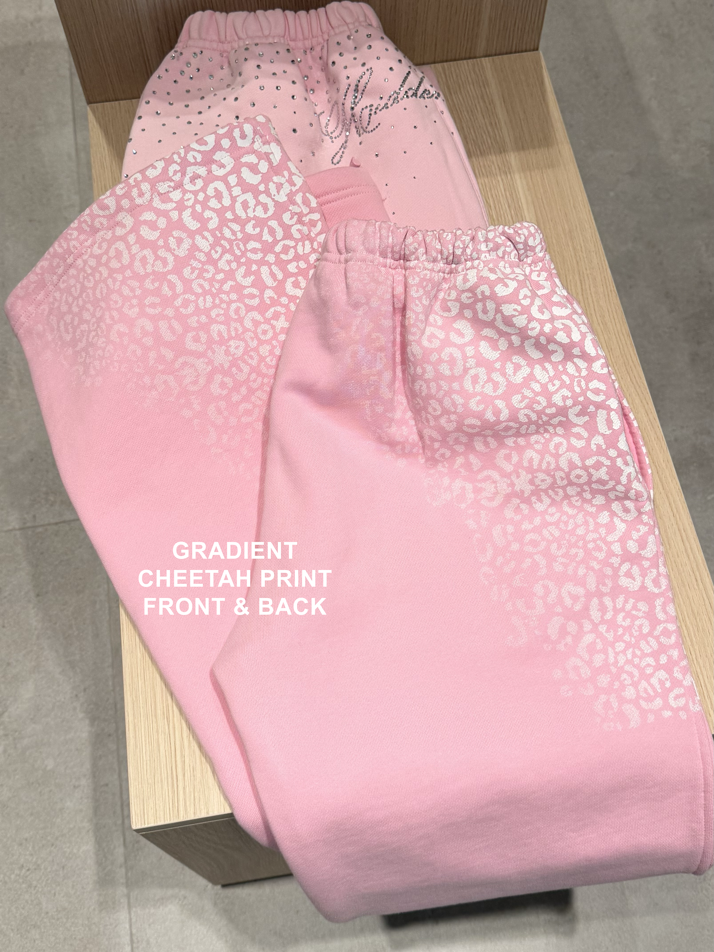 HIDDEN CULT Cheetah Pink Blush Sweatpants Oversized Loose Fit Baggy y2k Tall Friendly Women's TikTok