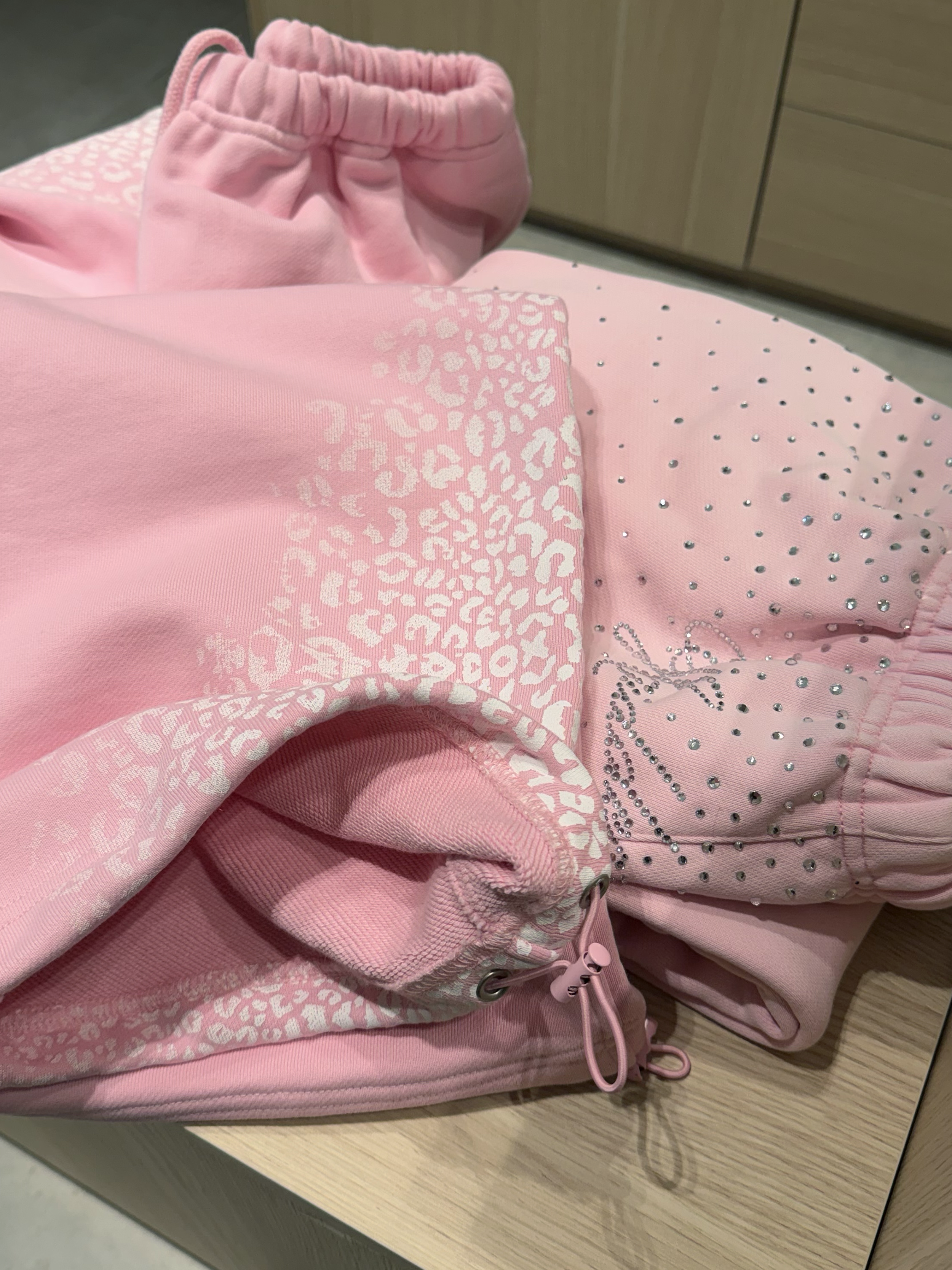 HIDDEN CULT Cheetah Pink Blush Sweatpants Oversized Loose Fit Baggy y2k Tall Friendly Women's TikTok