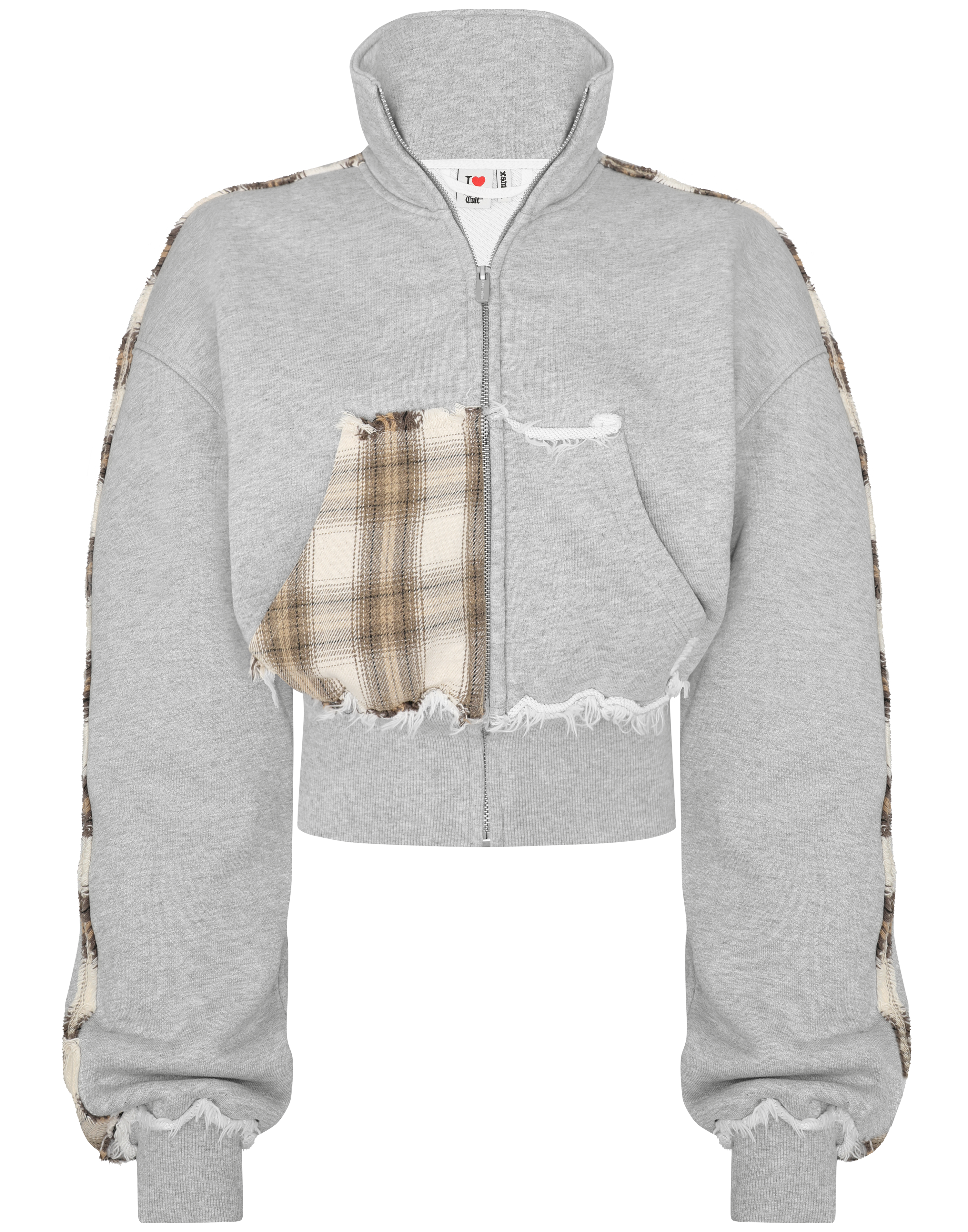 HIDDEN CULT Astara Baggy Track Jacket Plaid Fall Grey Gray Zip Zipper Long Clothing Fashion TikTok