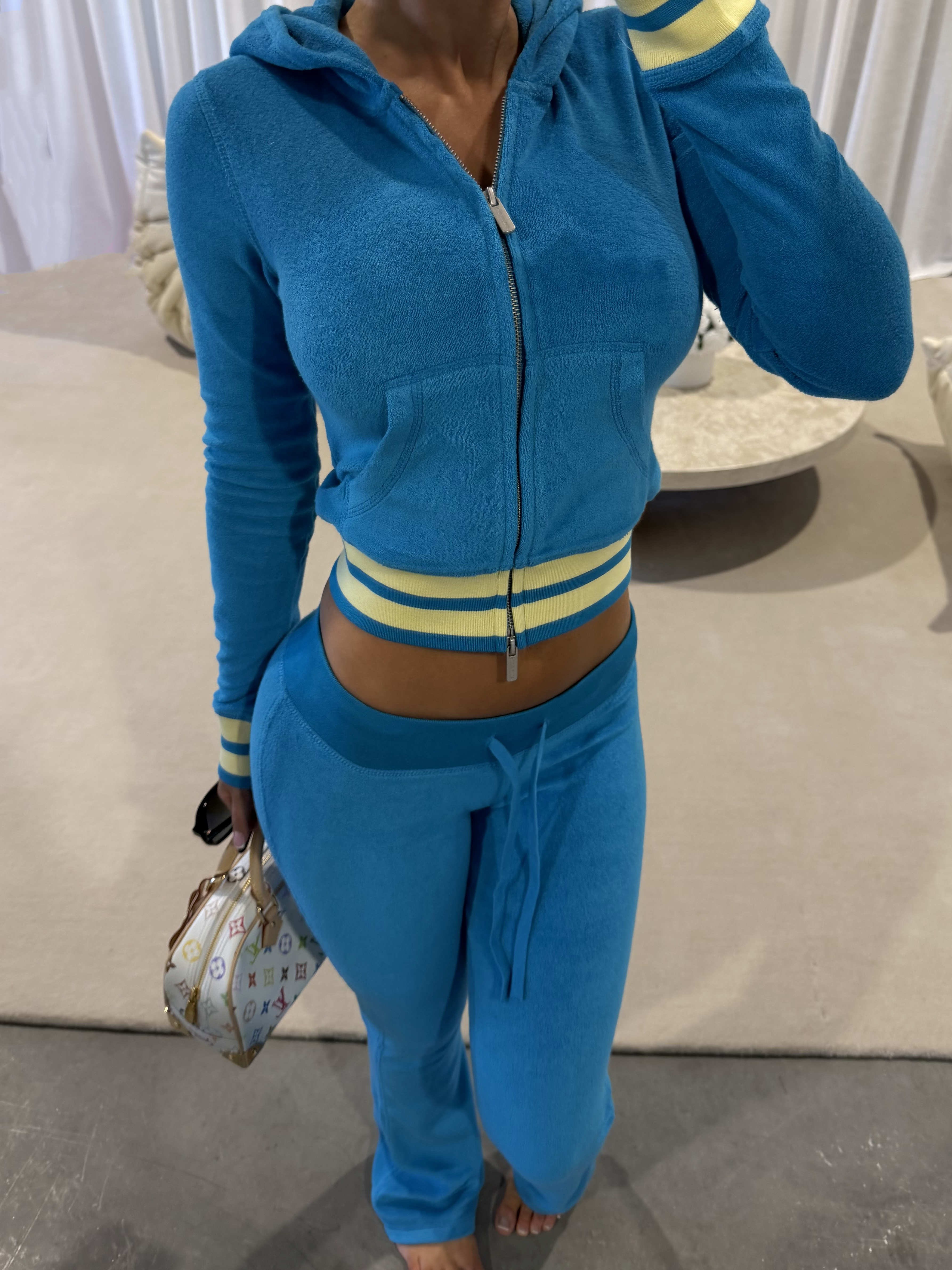 HIDDEN CULT® Curacao Terry Zip Hoodie Embroidered Womens Slim fit TikTok Streetwear y2k 2000s