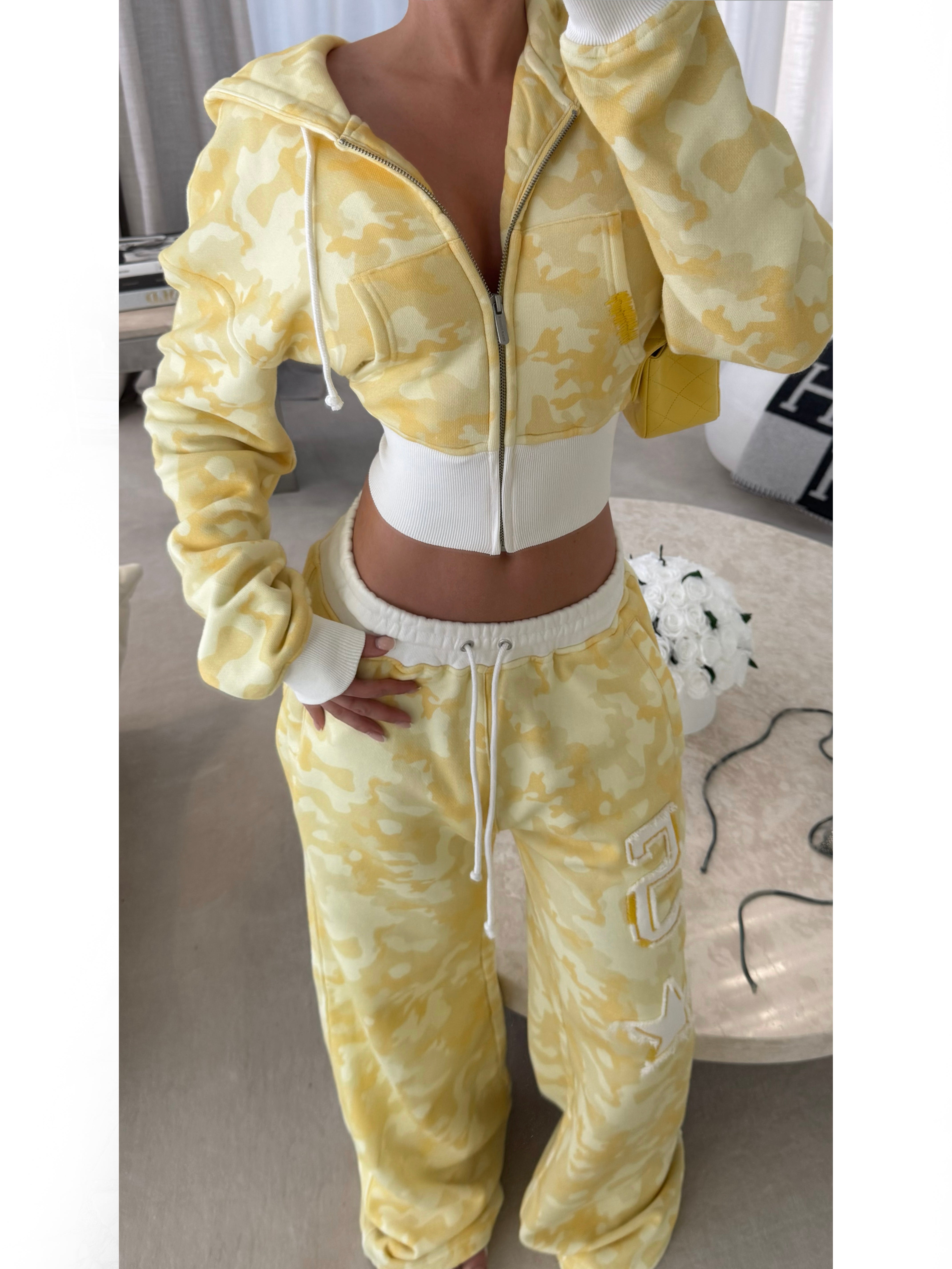 DROP JULY 25TH - Yellow Camo Baggy Sweatpants