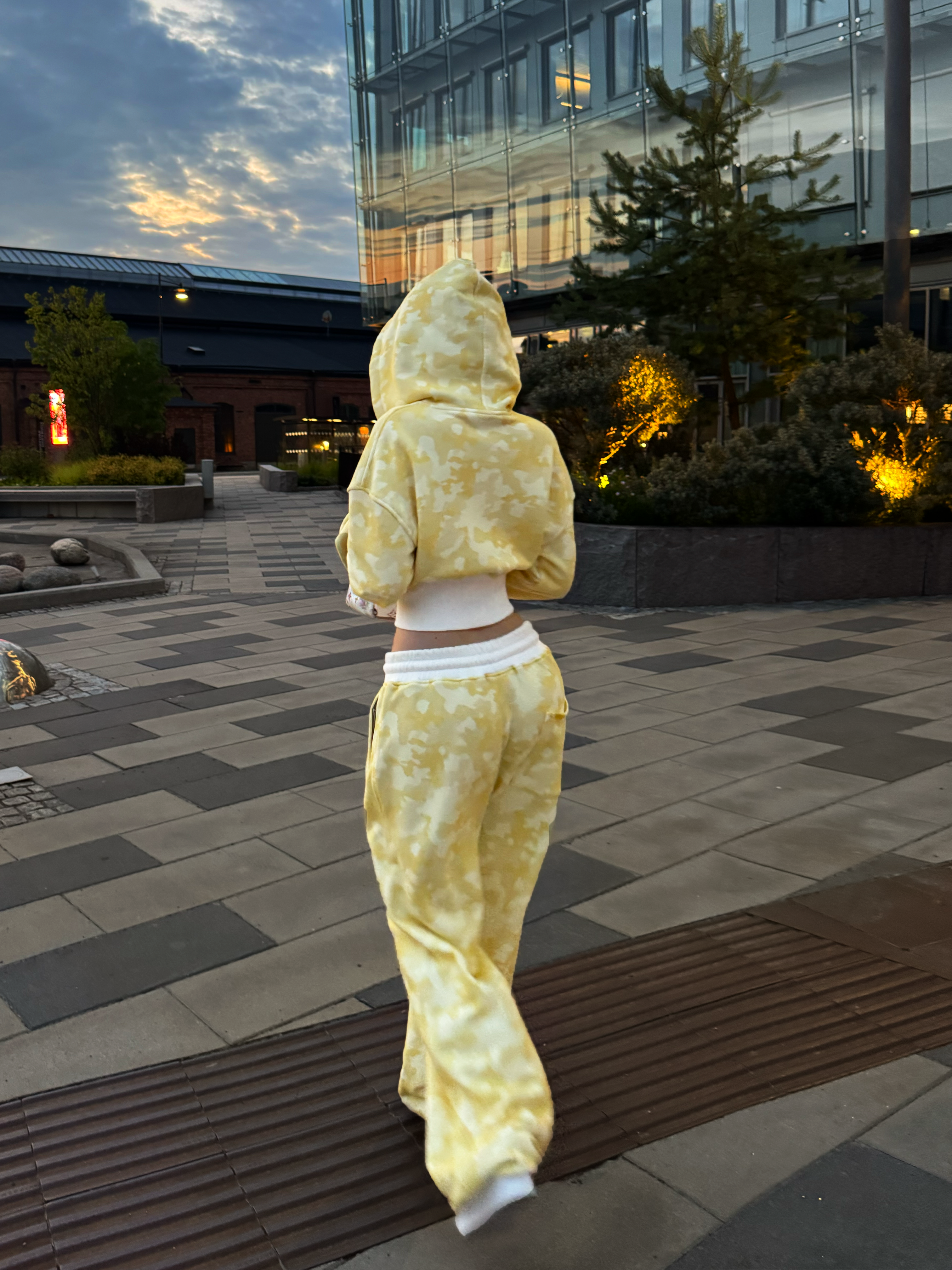 Yellow Camo Baggy Sweatpants