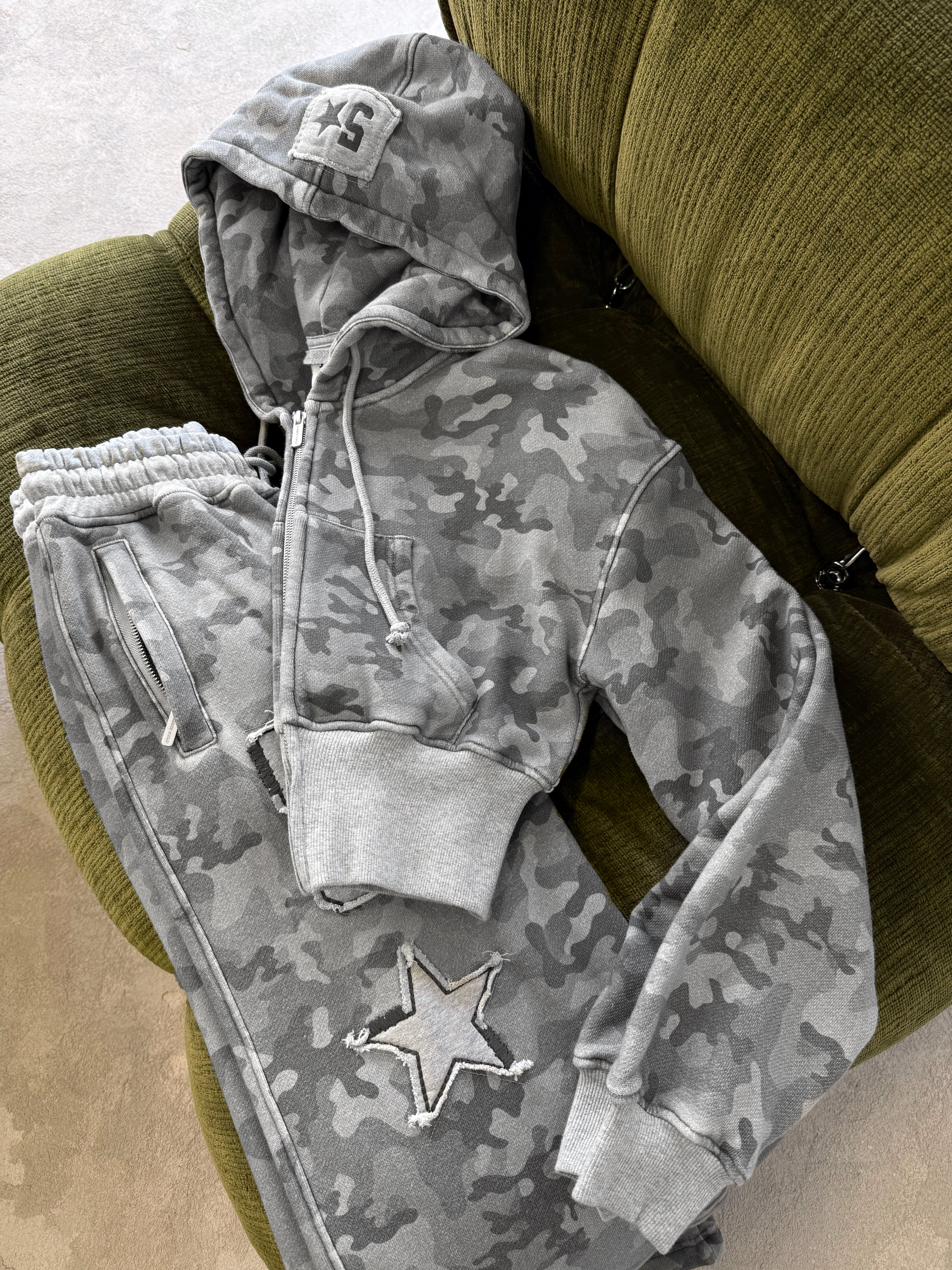 HIDDEN CULT Grey Camo Baggy Sweatpants Heather Grey Camouflage Tall Friendly Baggy Streetwear TikTok