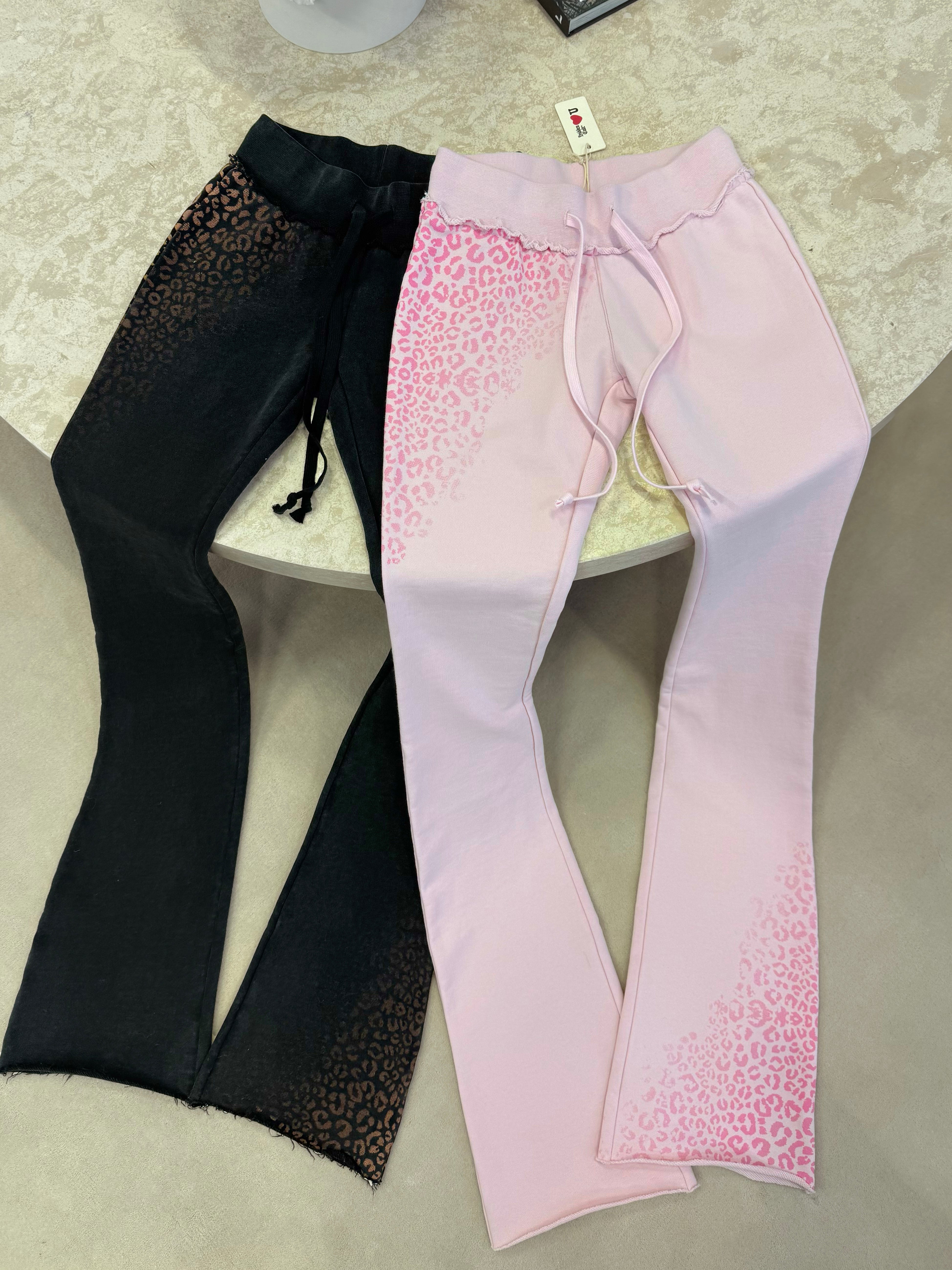 HIDDEN CULT Pink Cheetah Low Rise Pants y2k Bootcut pants distressed Tall Friendly Leopard TikTok