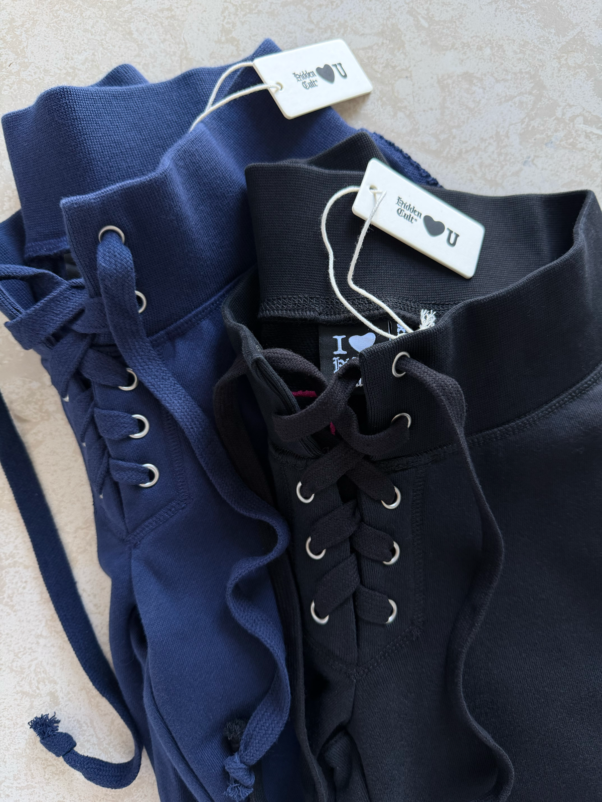 HIDDEN CULT® Blueprint Lace Front Pants Navy Blue Dark Sweatsuit y2k Tall Friendly Women's TikTok