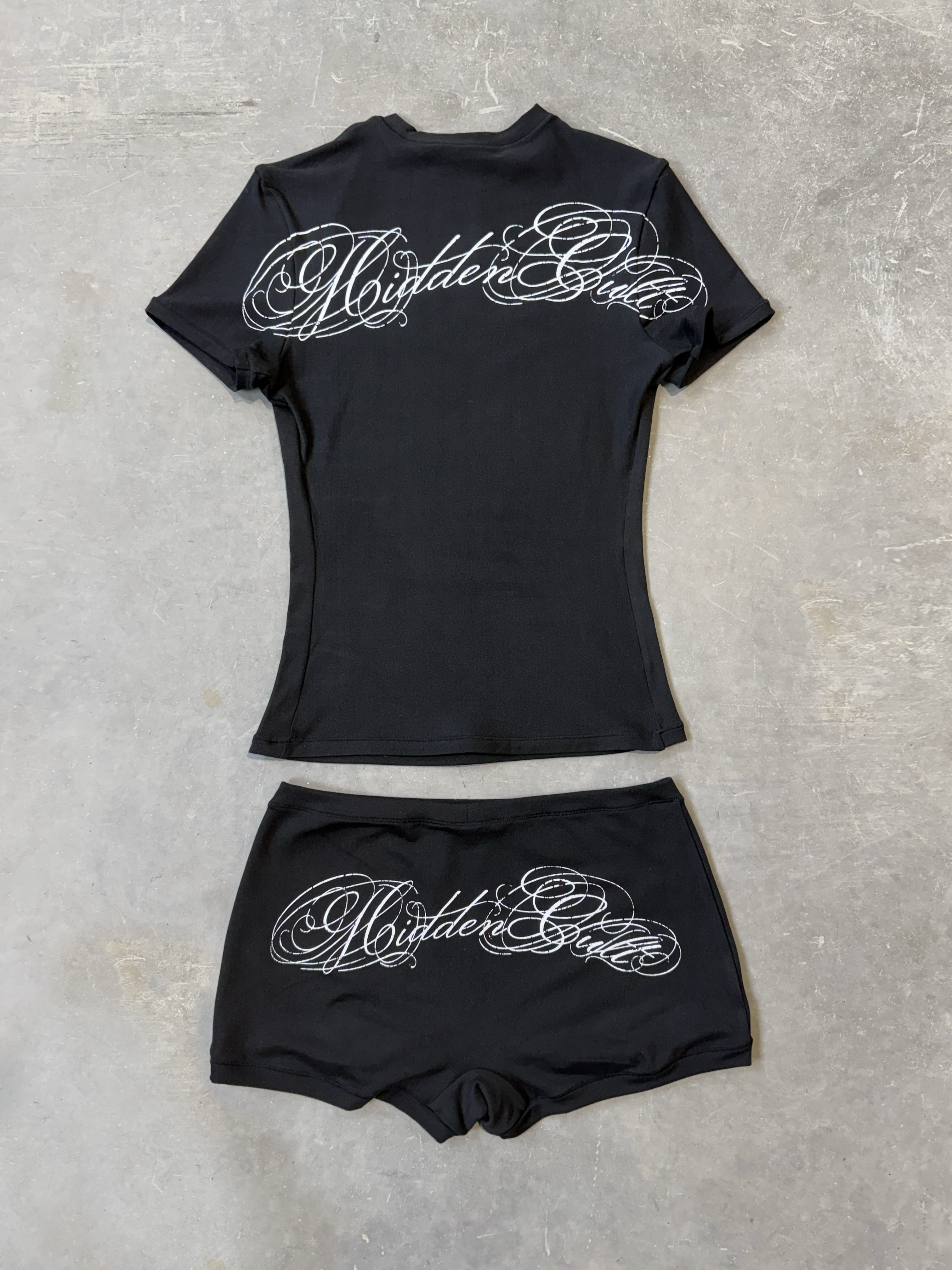 HIDDEN CULT Smooth Signature Micro Set T-shirt Booty shorts Boyshort Gym Athleisure Workout TikTok