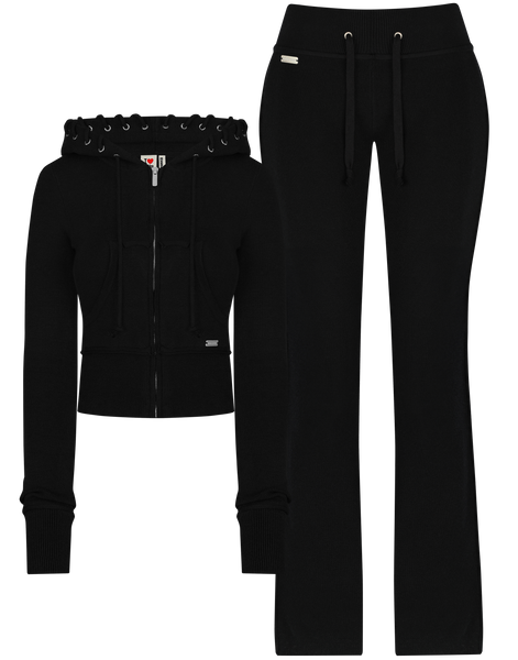 SECRET HIDDEN CULT Jet Black Soft Knit Set