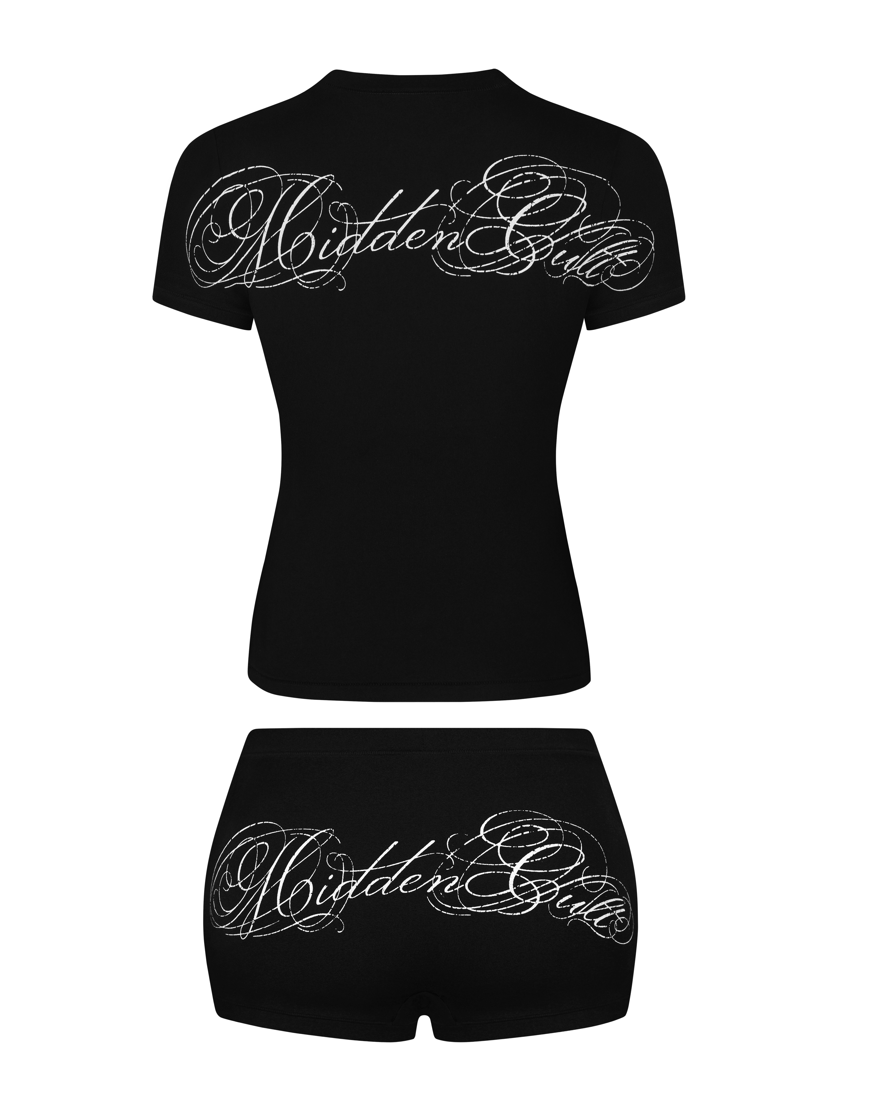 HIDDEN CULT Smooth Signature Micro Set T-shirt Booty shorts Boyshort Gym Athleisure Workout TikTok