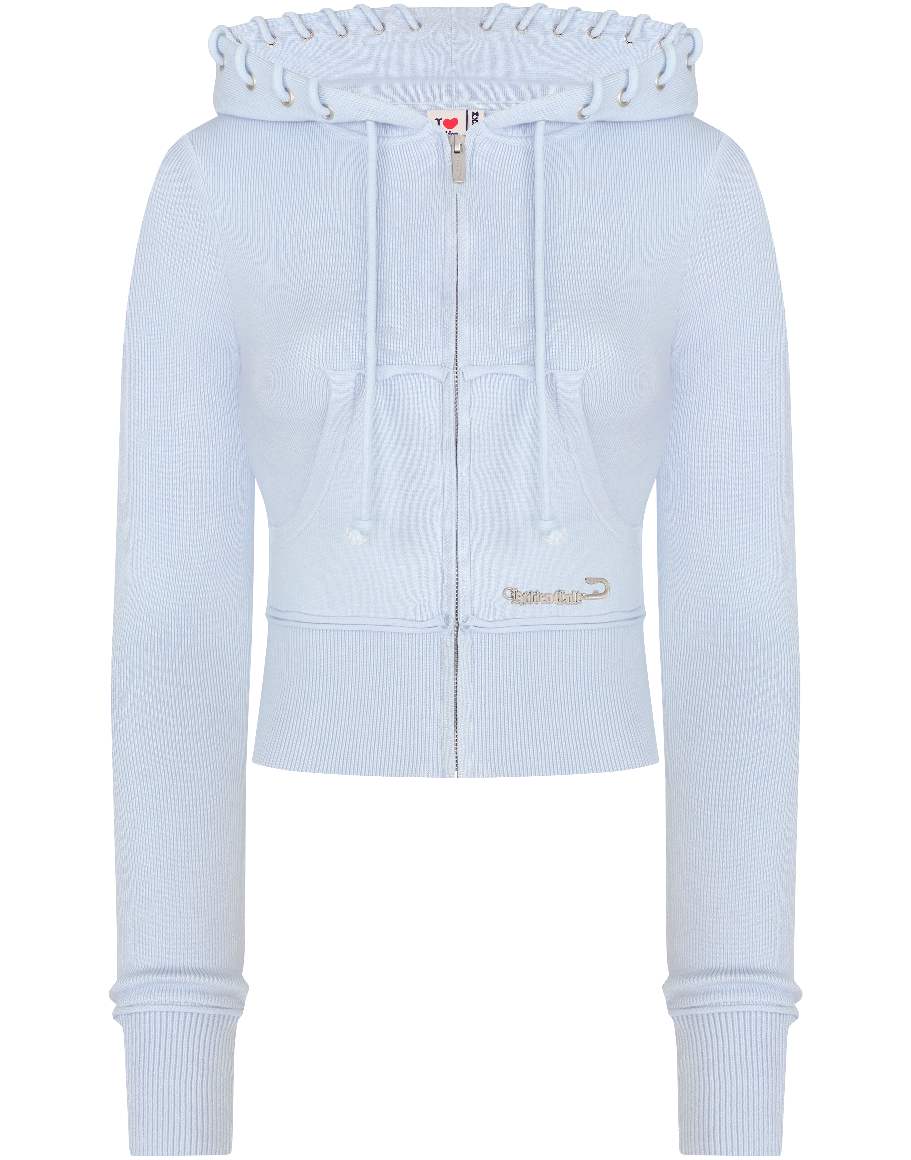HIDDEN CULT Pearl Soft Knit Zip Hoodie Blue Baby Blue Light Blue Sweatsuit TikTok Sweater Tall Pants