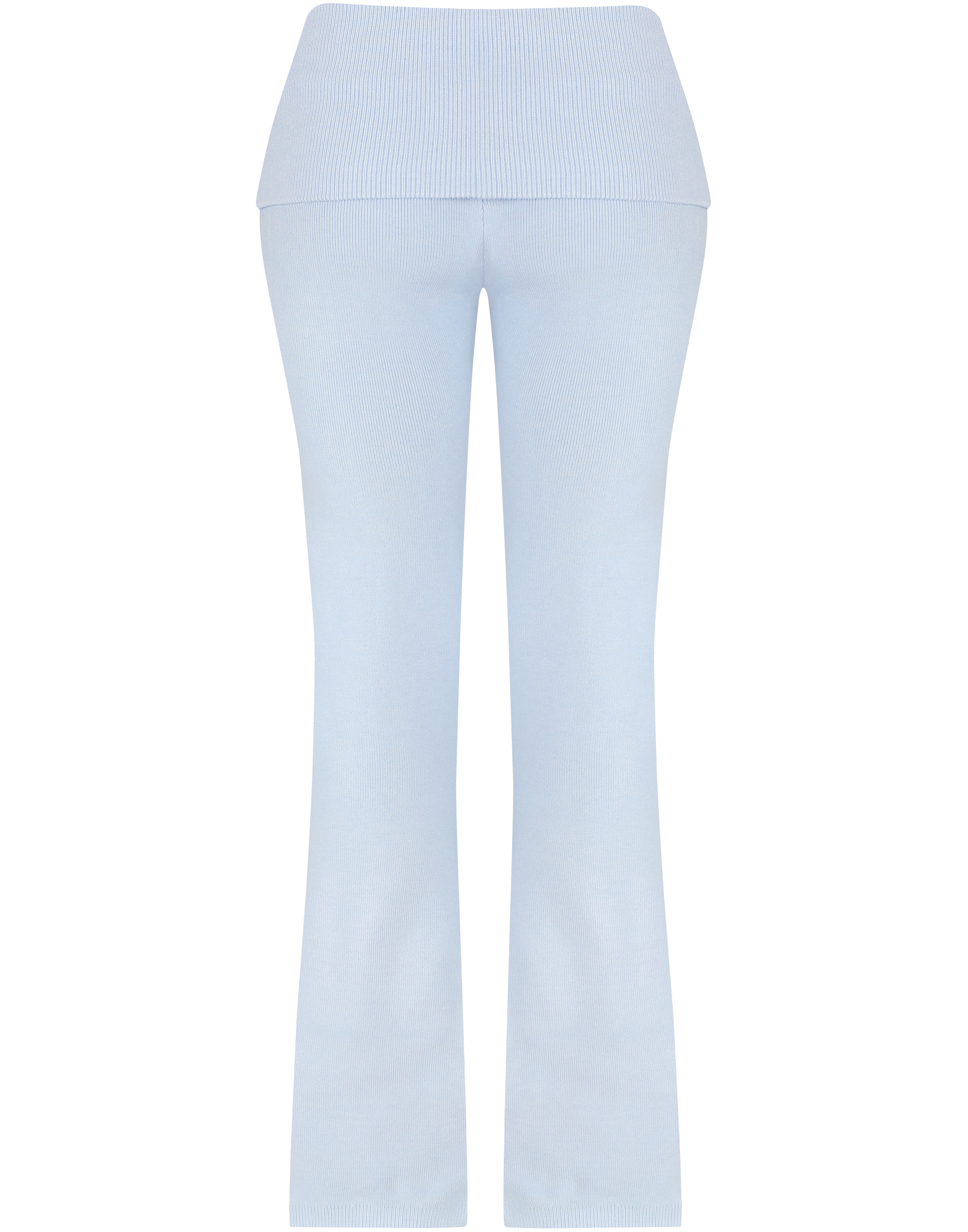 HIDDEN CULT Pearl Soft Knit Foldover Pants Blue Light Baby Blue Knitted Pants TikTok Tall Zip Tall