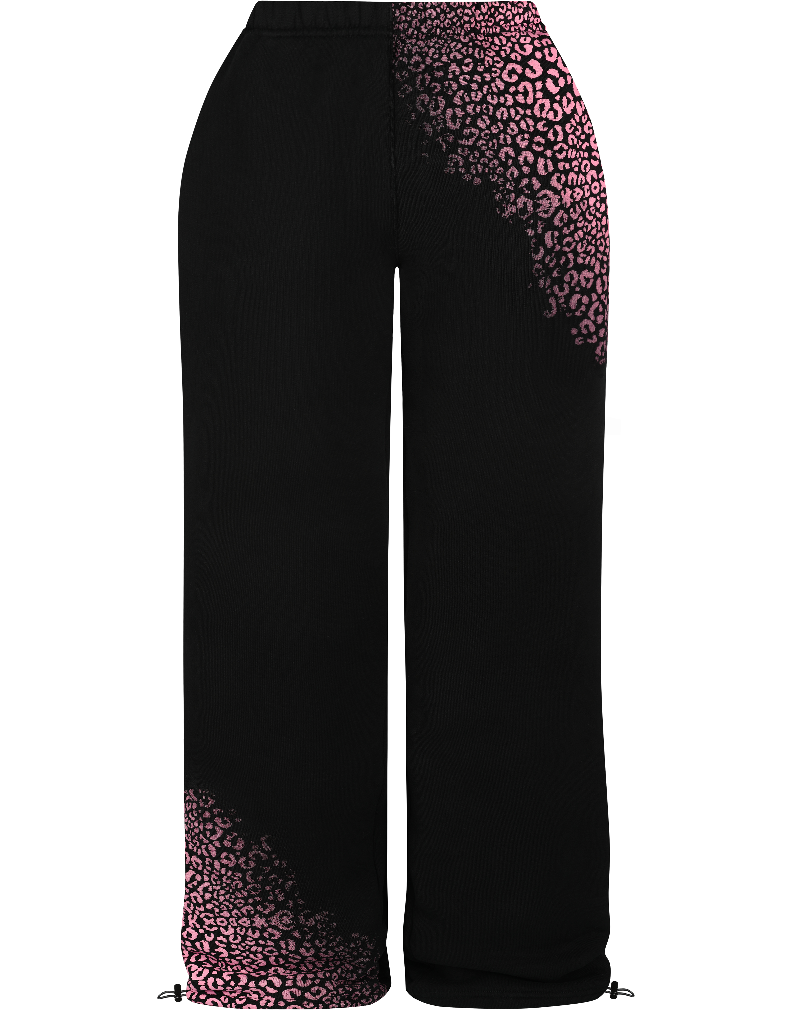 HIDDEN CULT Pink Cheetah Black Plush Sweatpants Oversized Baggy Leopard Print Tall Women's TikTok