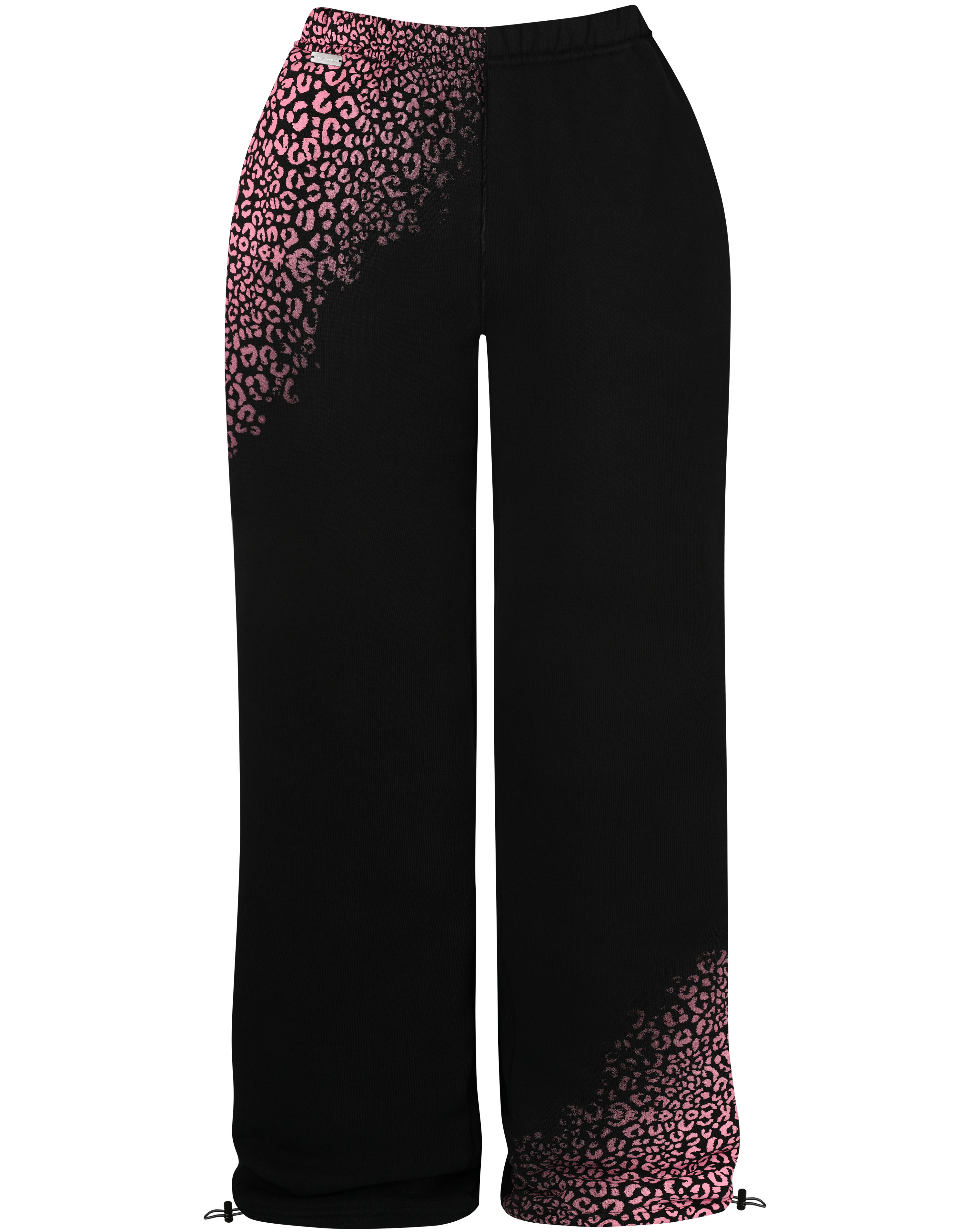 HIDDEN CULT Pink Cheetah Black Plush Sweatpants Oversized Baggy Leopard Print Tall Women's TikTok