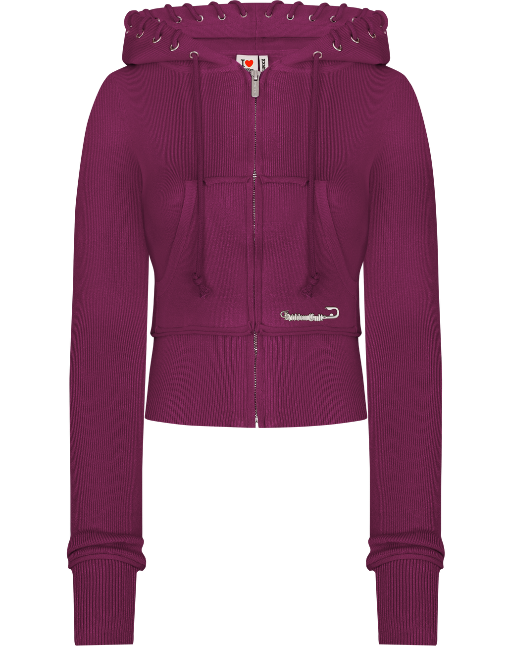 HIDDEN CULT Plum Soft Knit Zip Hoodie