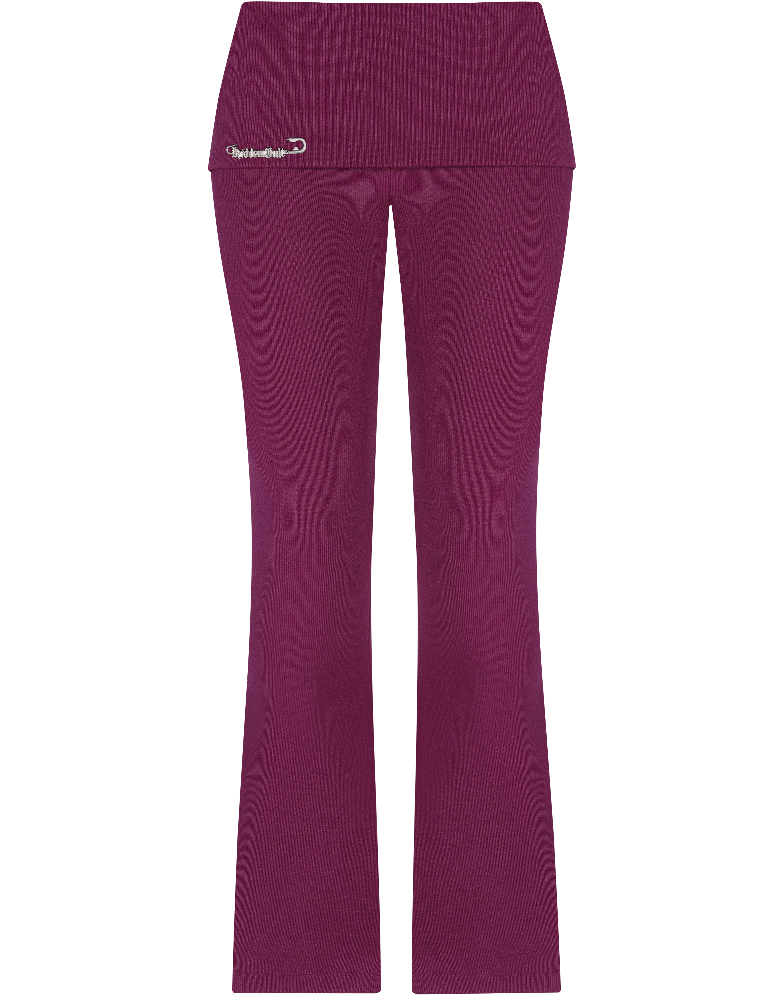 HIDDEN CULT Plum Soft Knit Foldover Pants Purple Violet Fall Sweatsuit Women's TikTok Tall Pants