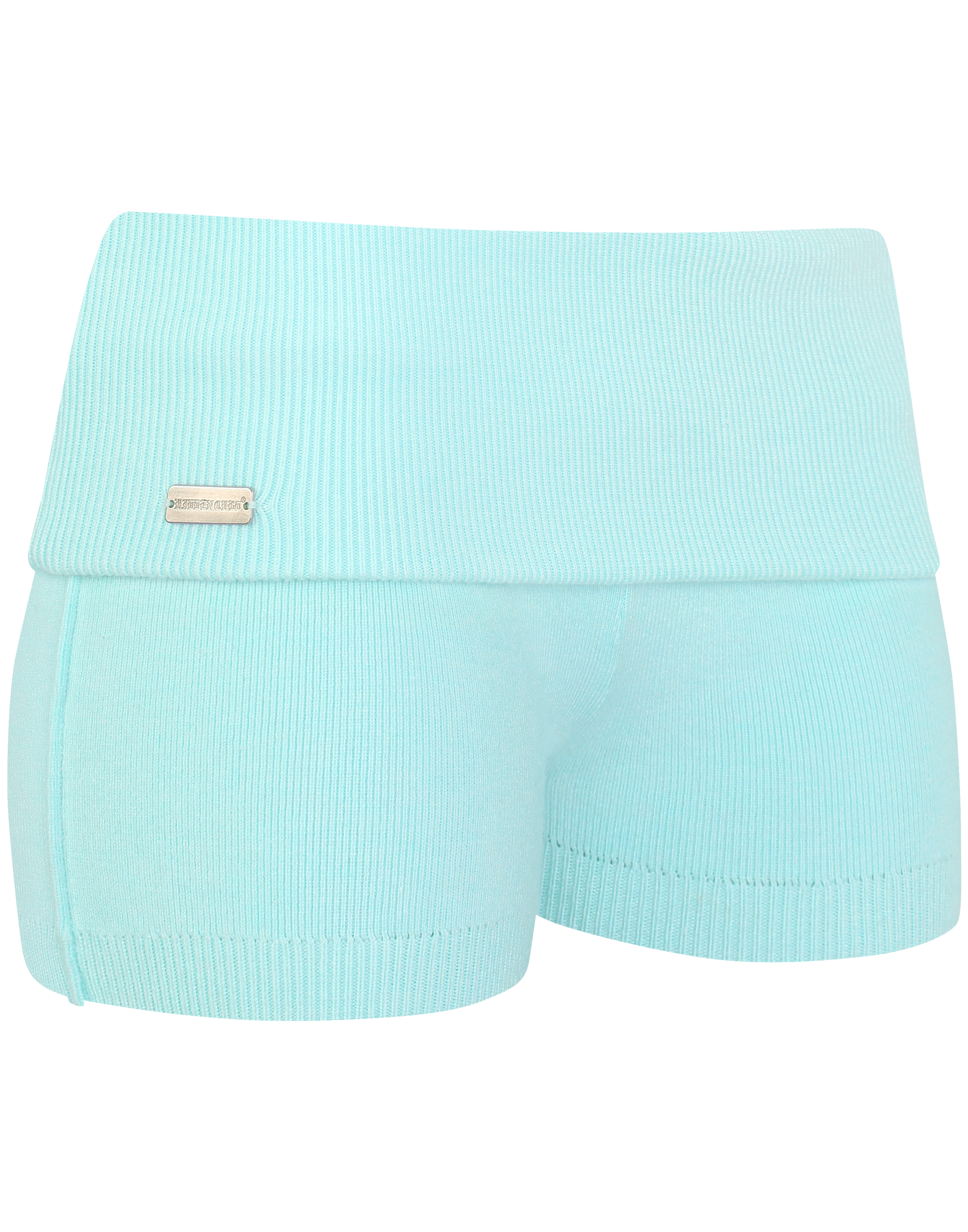 HIDDEN CULT Saltwater Soft Knit Shorts Set Blue Low Rise TikTok Tall Mid Low-rise Fold Over Knit