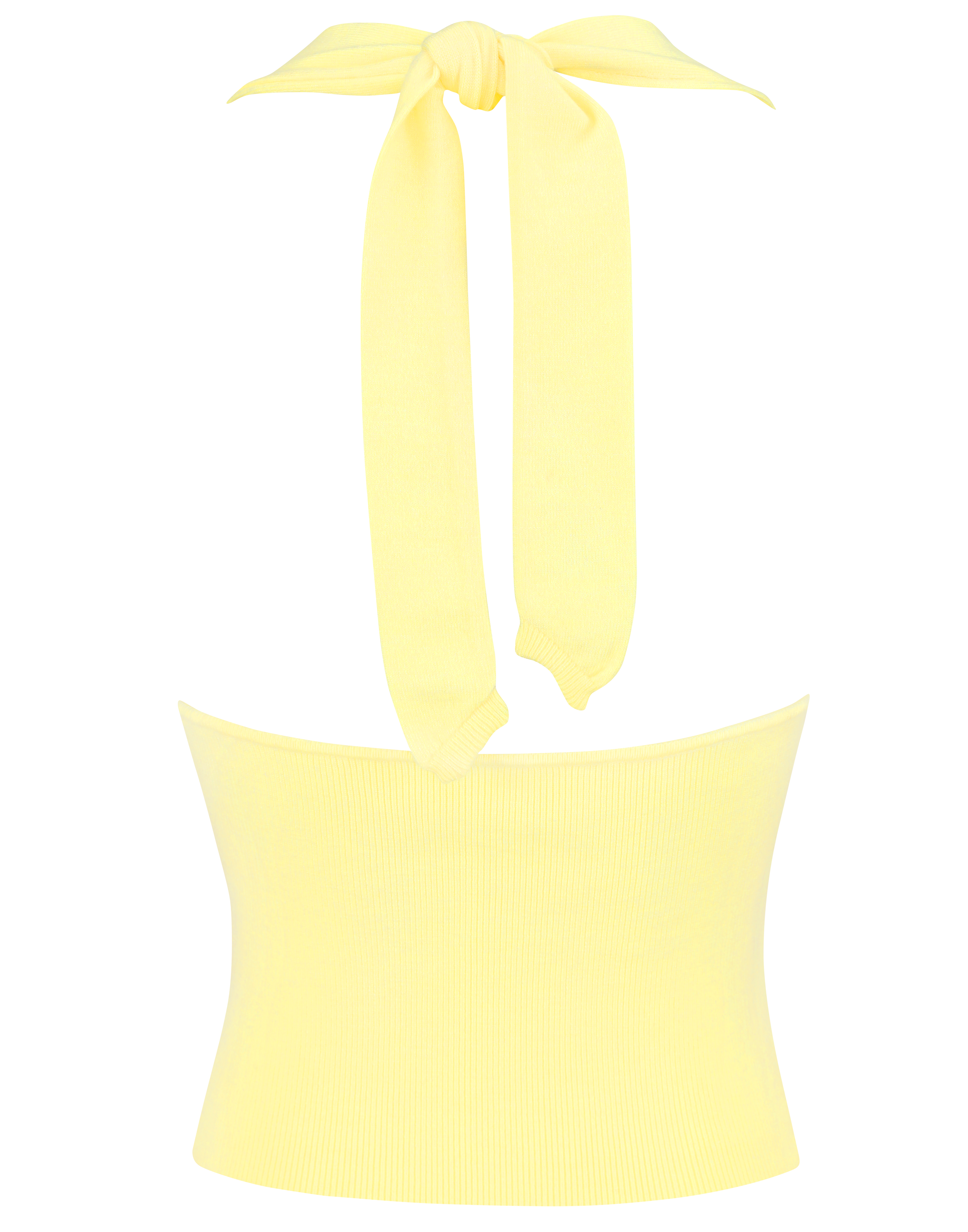 HIDDEN CULT Yuzu Soft Knit Halter Top Yellow Butter Yellow Light Yellow Knit Set Summer Top TikTok