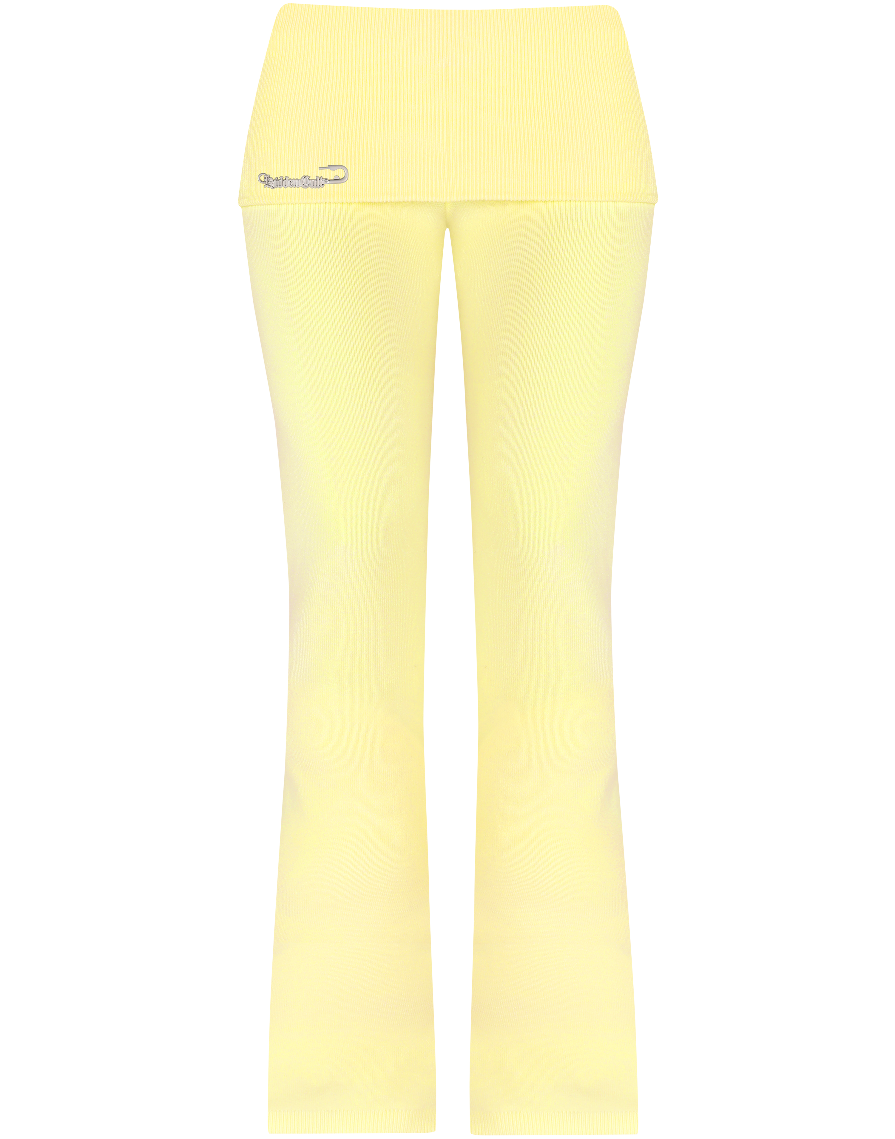 HIDDEN CULT Yuzu Soft Knit Foldover Pants Yellow Butter Light Yellow Knitted TikTok Tall Pants