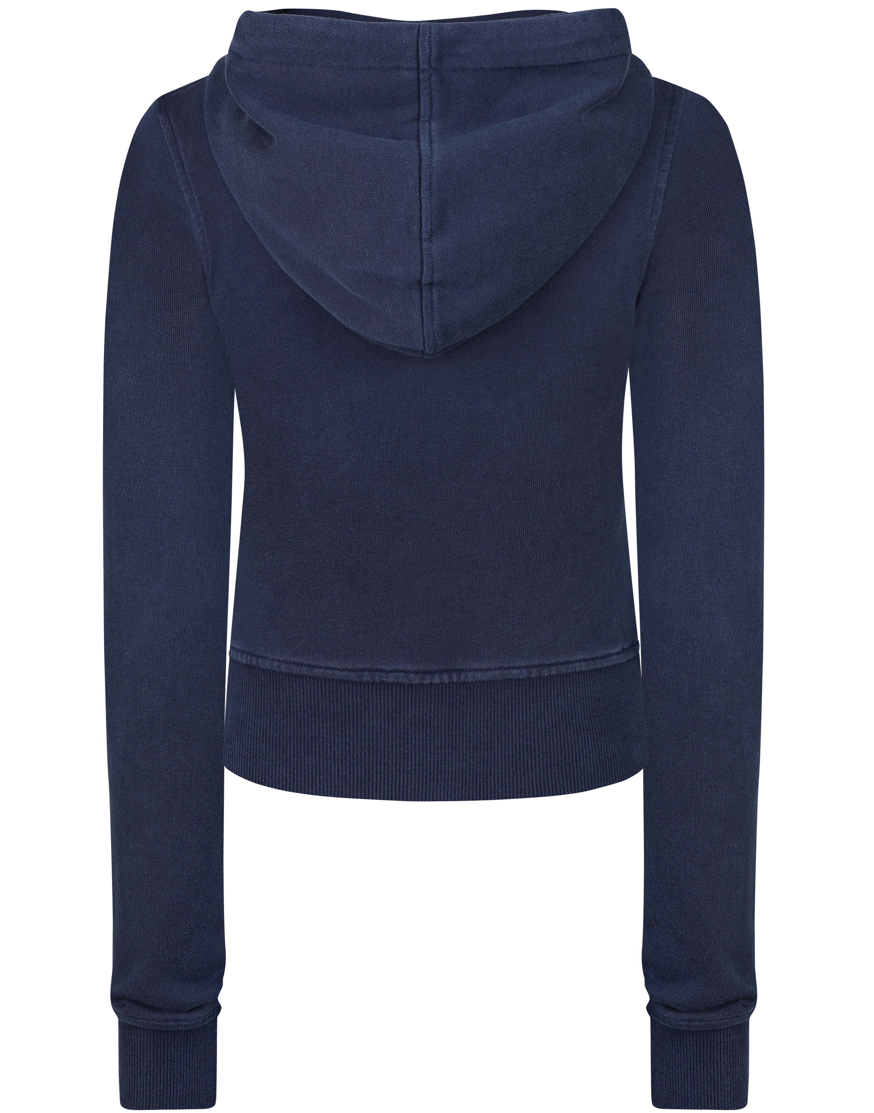 HIDDEN CULT Navy Tiger Embroidered Zip Hoodie Womens Slim fit Form fitted Hoodie Sweater TikTok Blue