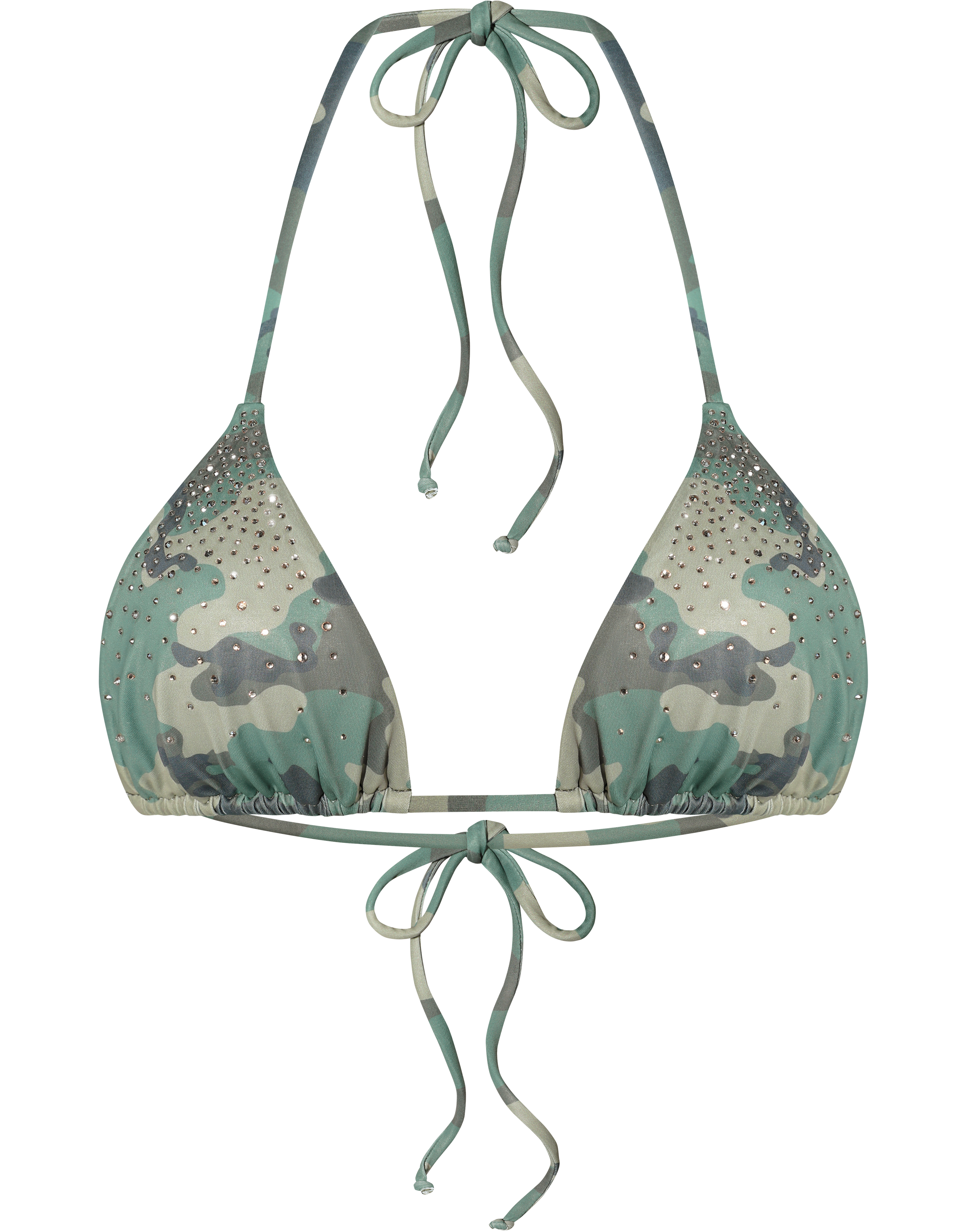 HIDDEN CULT Crystal Camo Bikini Top Rhinestone Camouflage string bikini swimwear TikTok Vacation