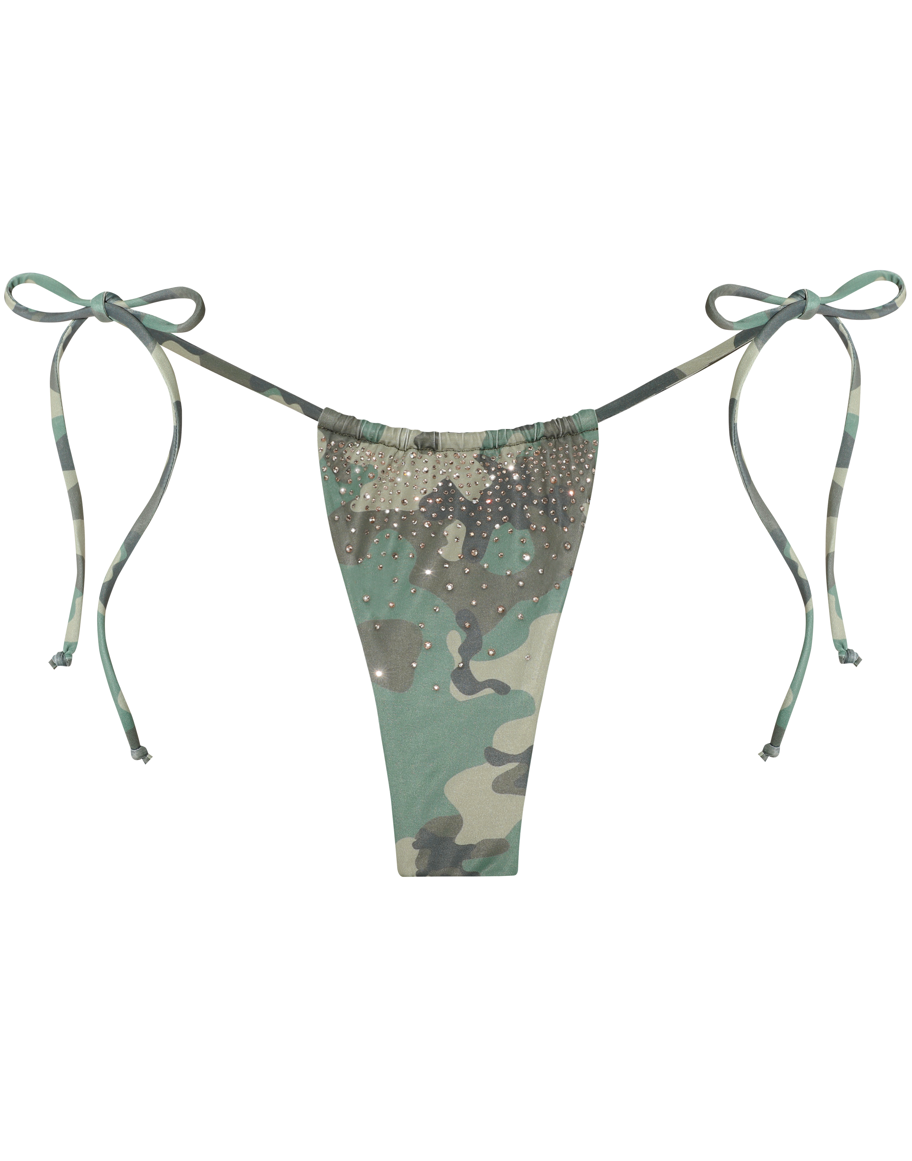 HIDDEN CULT Crystal Camo Bikini Bottom Rhinestone Camouflage string bikini swimwear TikTok Vacation