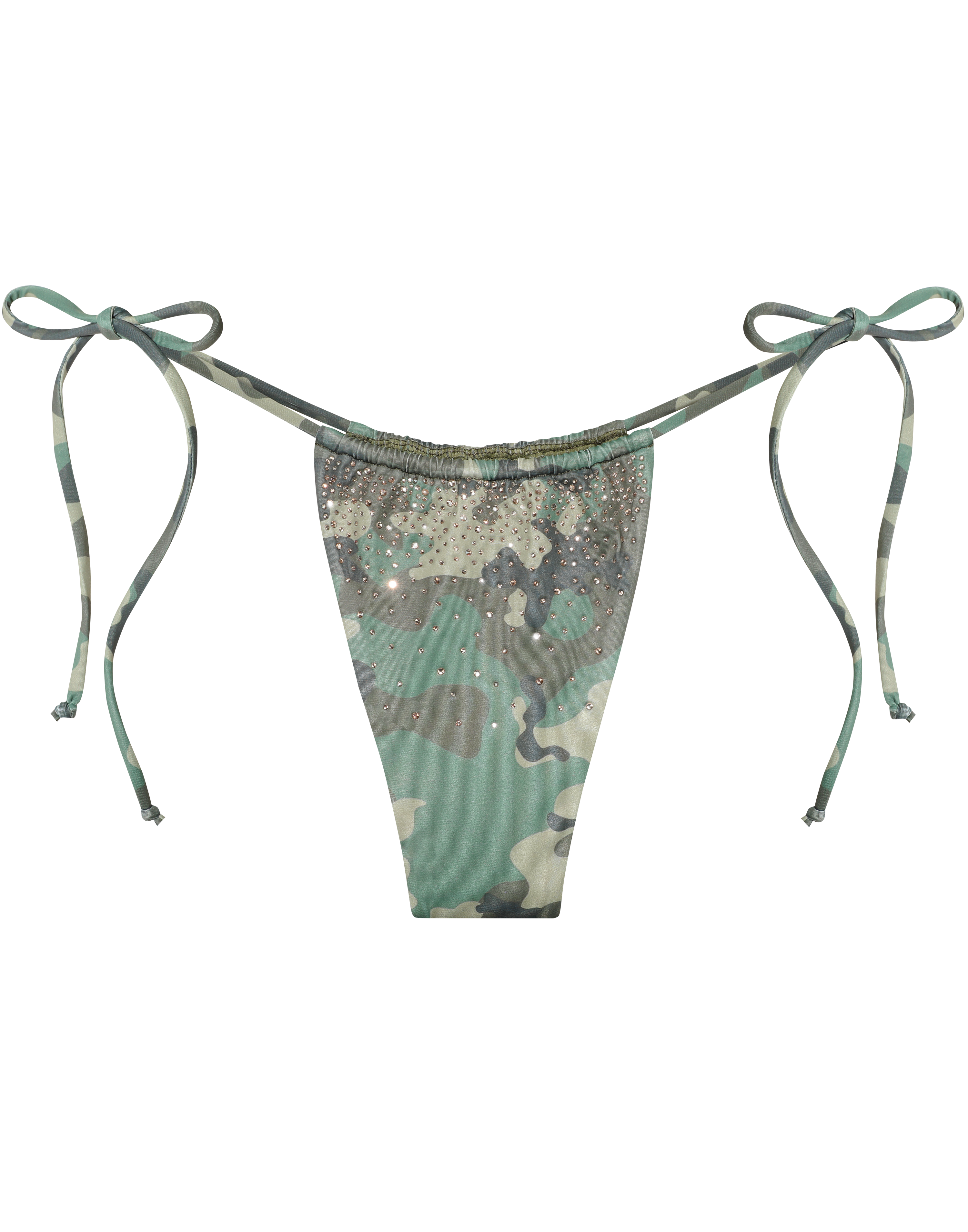 HIDDEN CULT Crystal Camo Bikini Bottom Rhinestone Camouflage string bikini swimwear TikTok Vacation