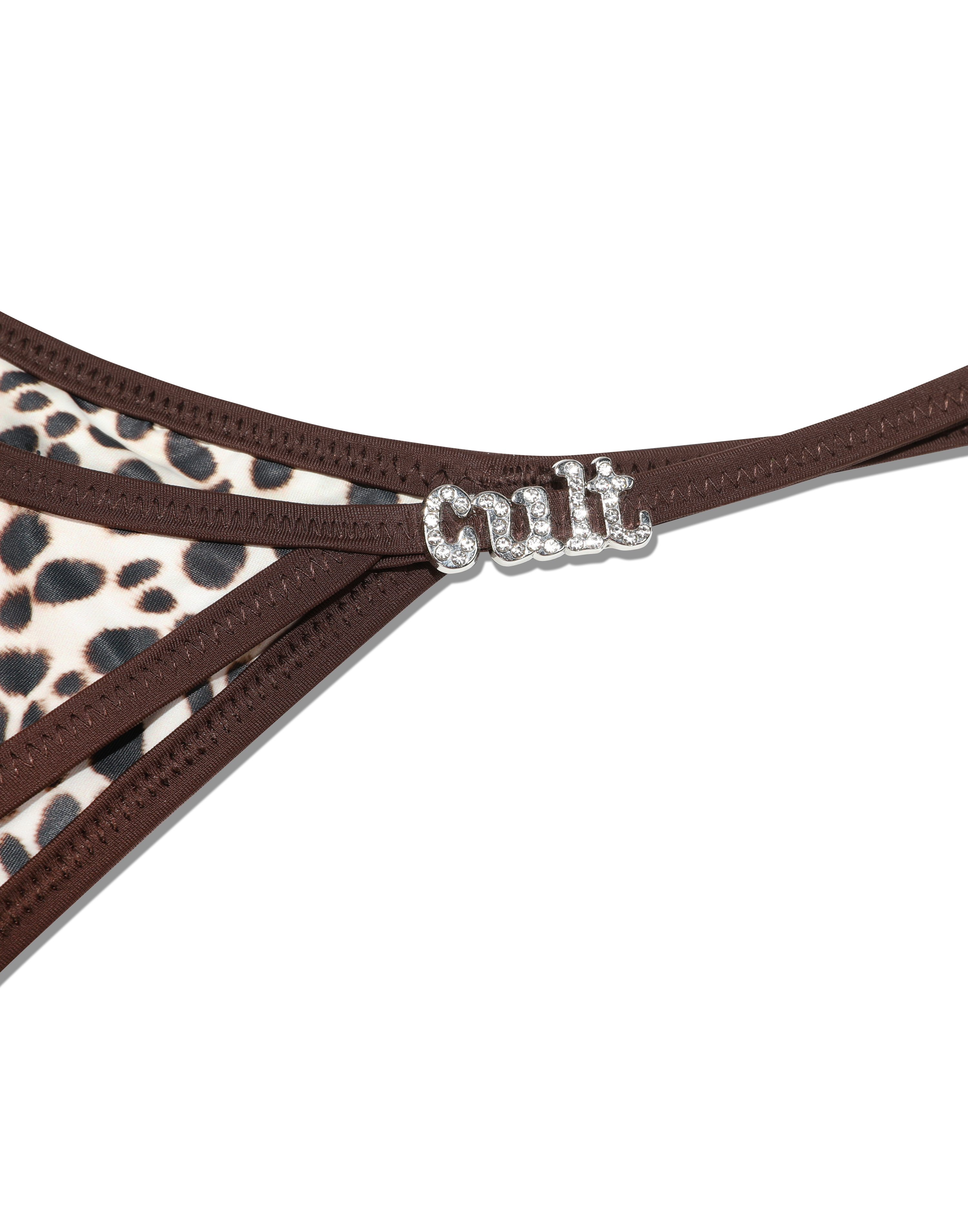 HIDDEN CULT Cheetah Dark Brown Bikini Set Leopard string bikini Swimwear Summer Vacation Vacay