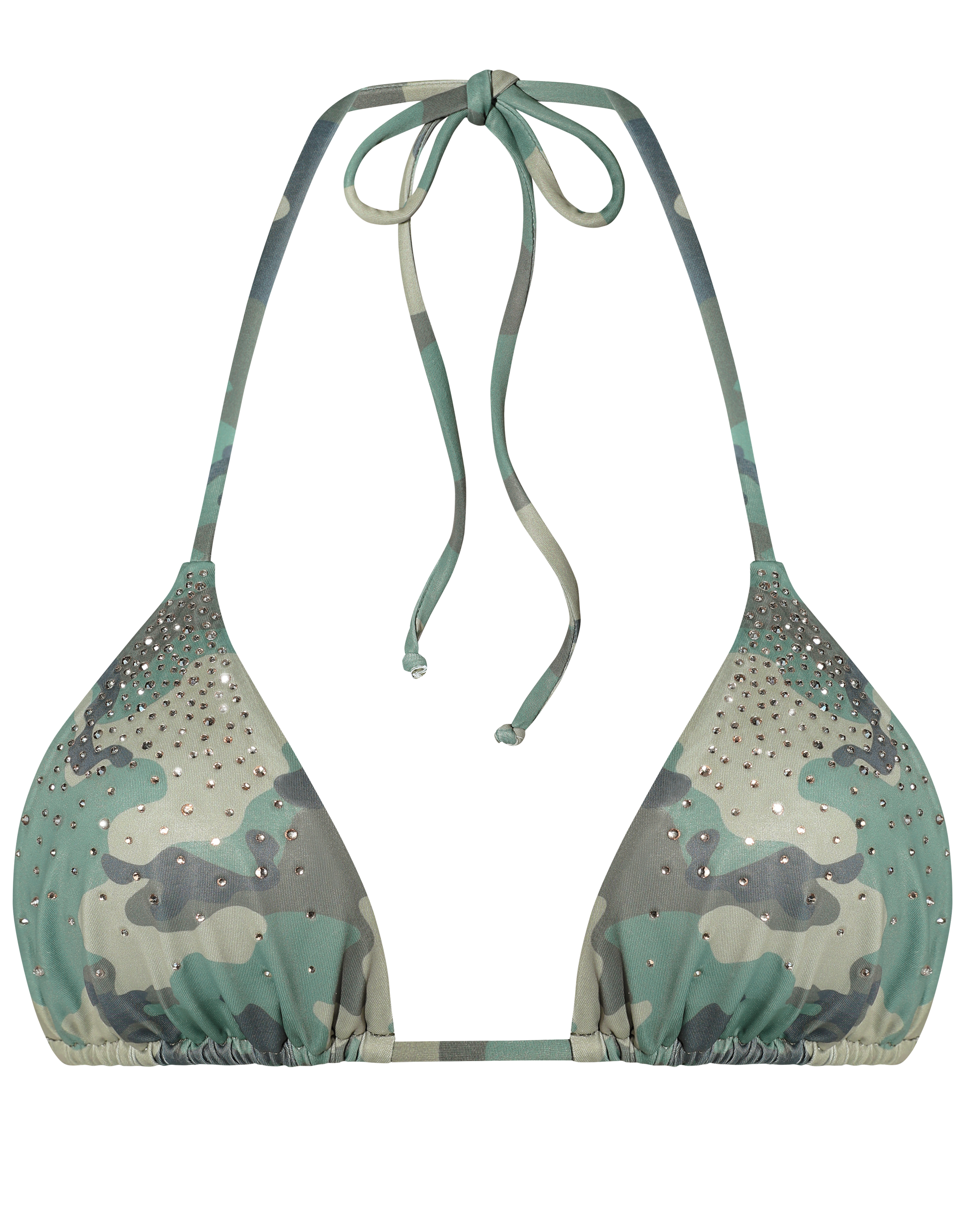HIDDEN CULT Crystal Camo Bikini Top Rhinestone Camouflage string bikini swimwear TikTok Vacation