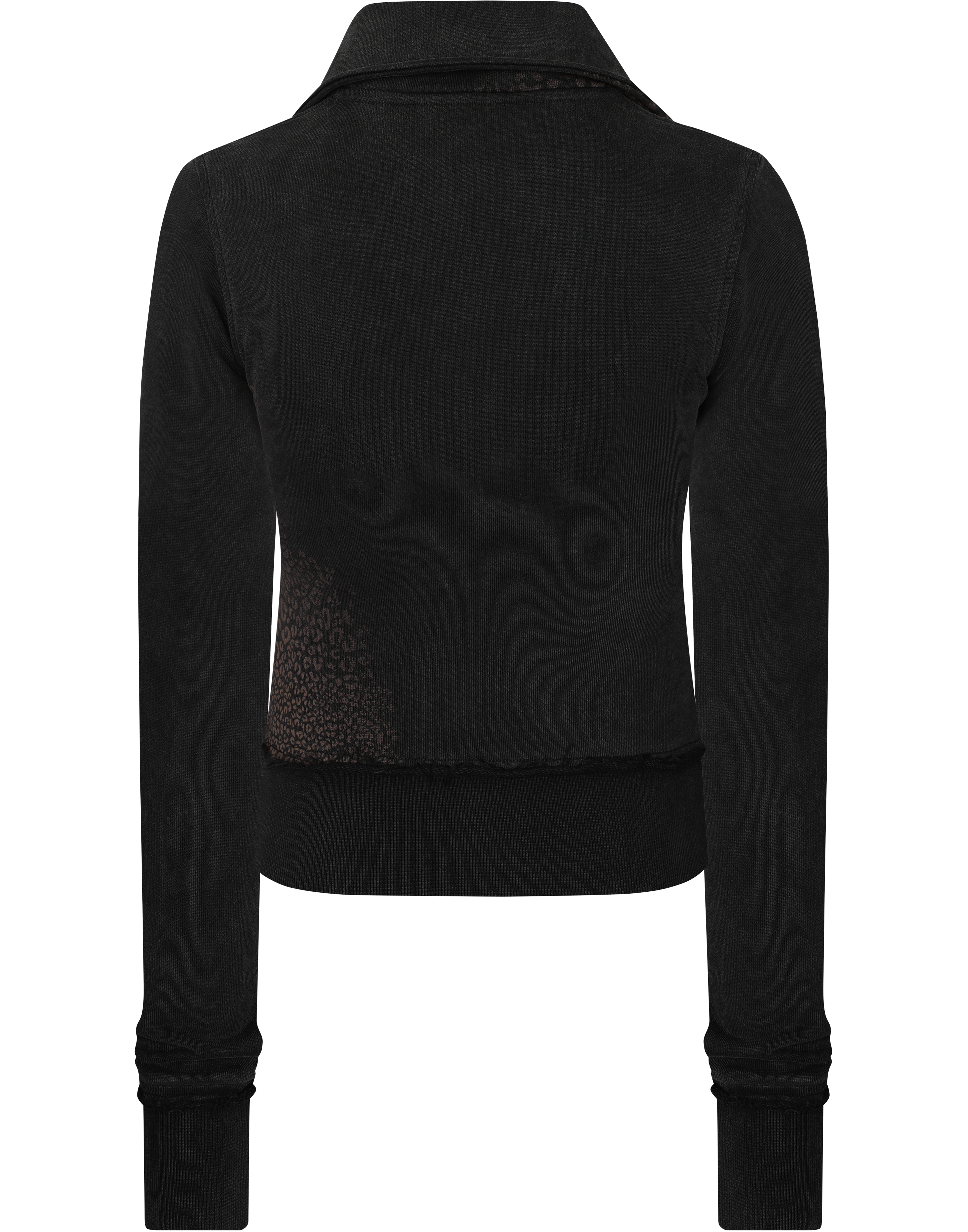 HIDDEN CULT Vintage Black Cheetah Track Jacket Womens Slim fit Form fitted Leopard TikTok Streetwear