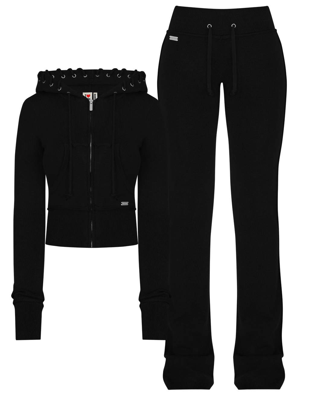 HIDDEN CULT Jet Black Soft Knit Set