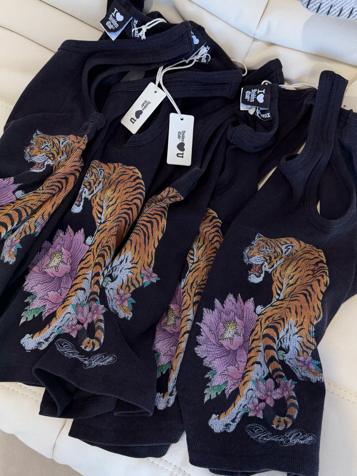 Washed Black Tiger Tank Top