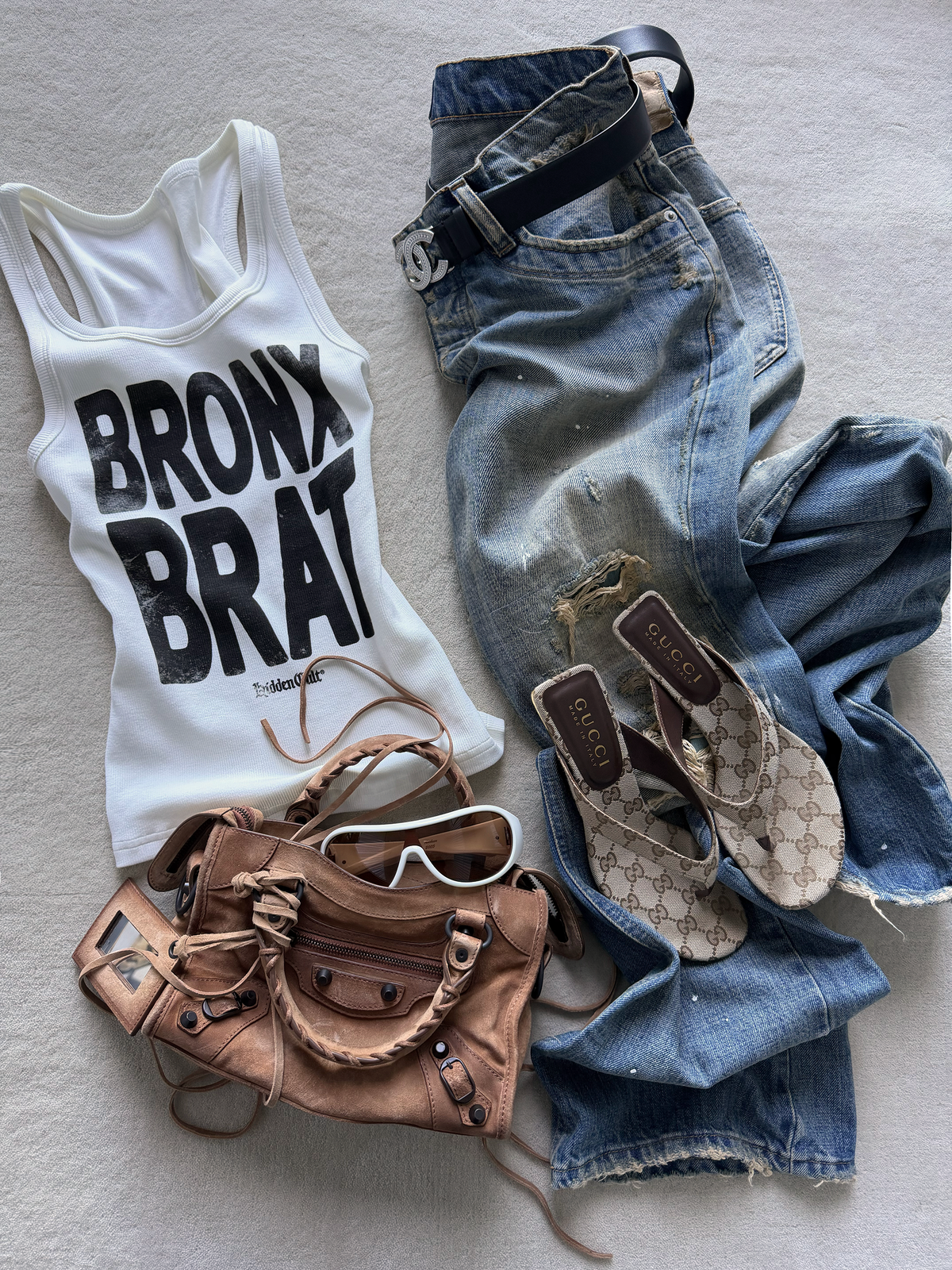 Bronx Brat White Tank Top