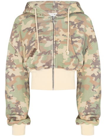 HIDDEN CULT Camo Baggy Cropped Zip Hoodie Women's Streetwear Clothing Fashion TikTok