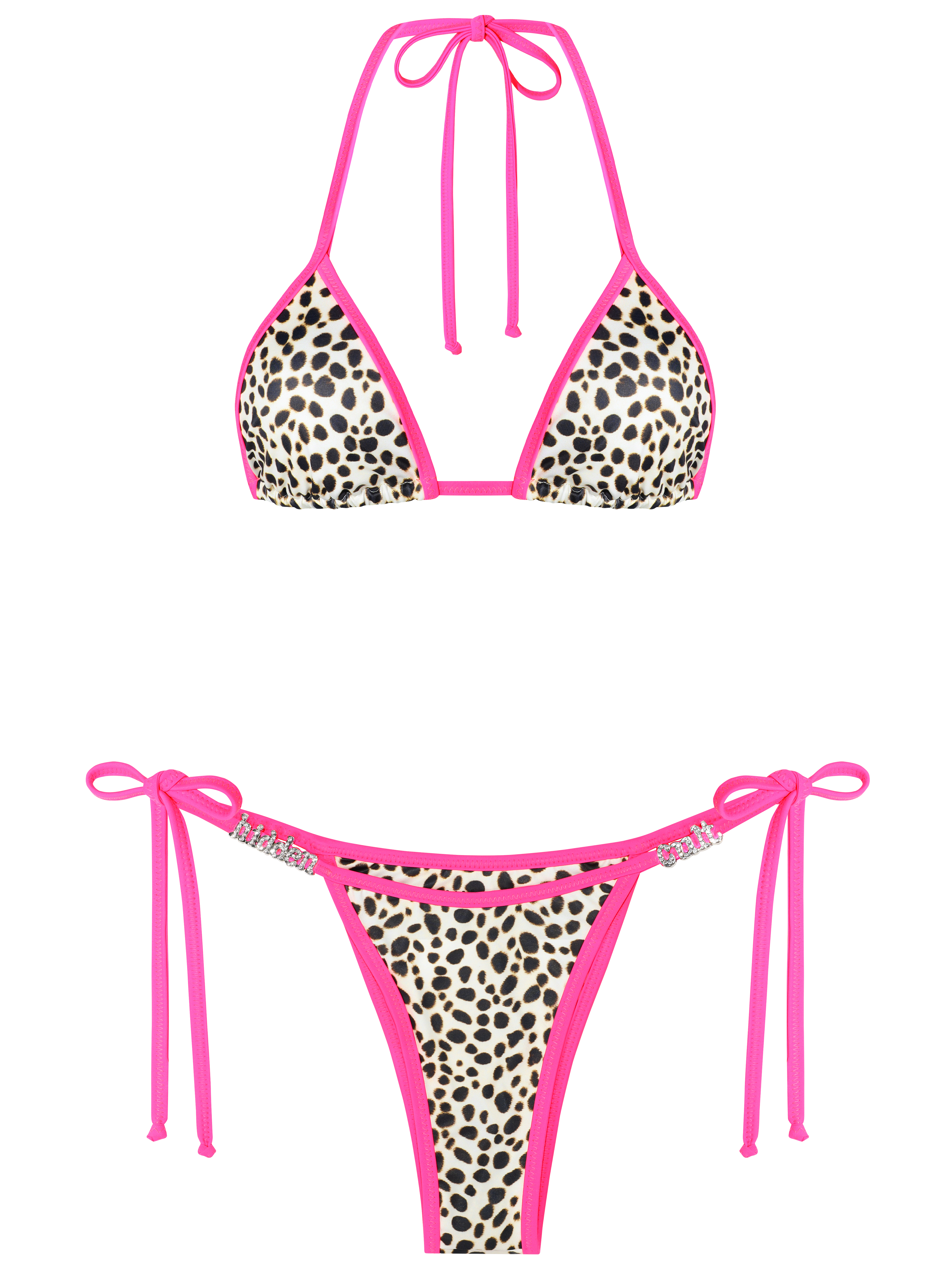 HIDDEN CULT Cheetah Magenta Bikini Set Pink Leopard string bikini swimwear Summer Vacay Vacation