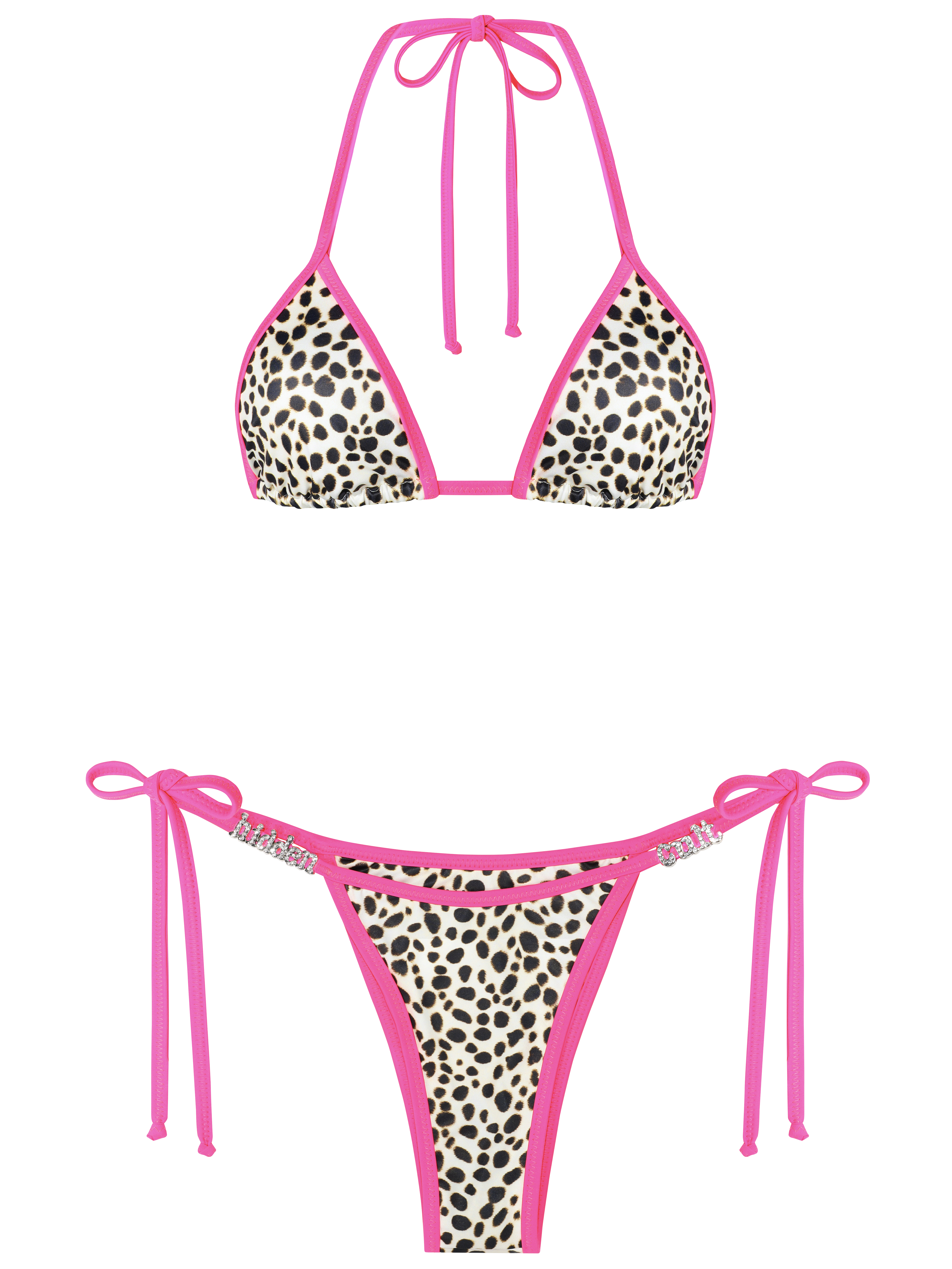 HIDDEN CULT Cheetah Magenta Bikini Set Pink Leopard string bikini swimwear Summer Vacay Vacation