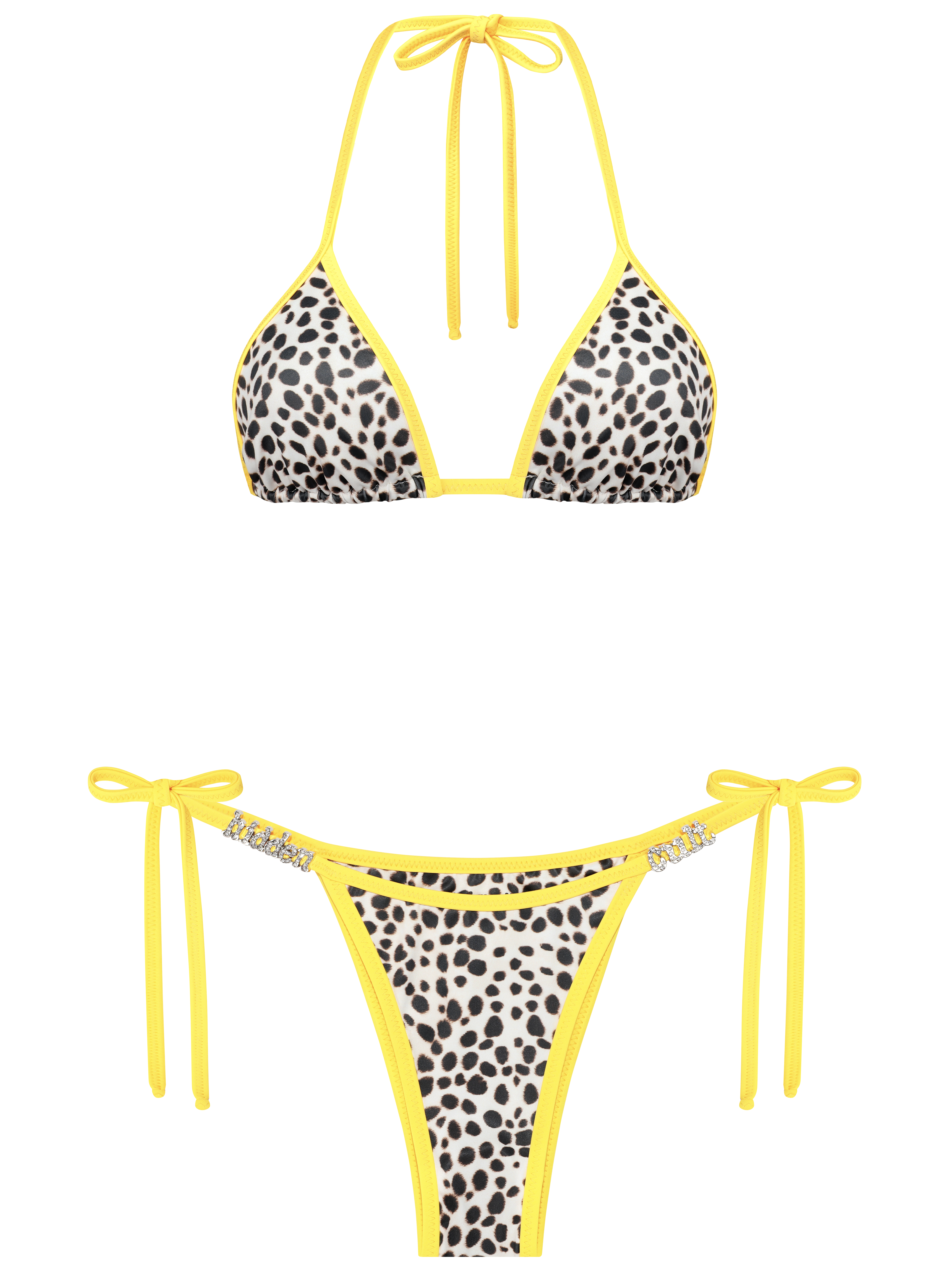 HIDDEN CULT Cheetah Yellow Bikini Set Yellow Leopard string bikini swimwear Summer Vacation Vacay