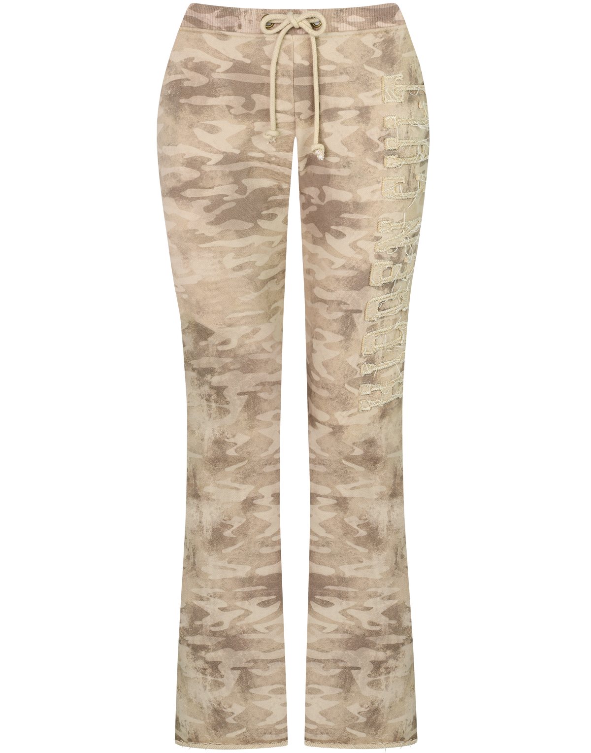 HIDDEN CULT Desert Camo Flare Pants Beige Camouflage y2k Bootcut distressed Tall Friendly TikTok