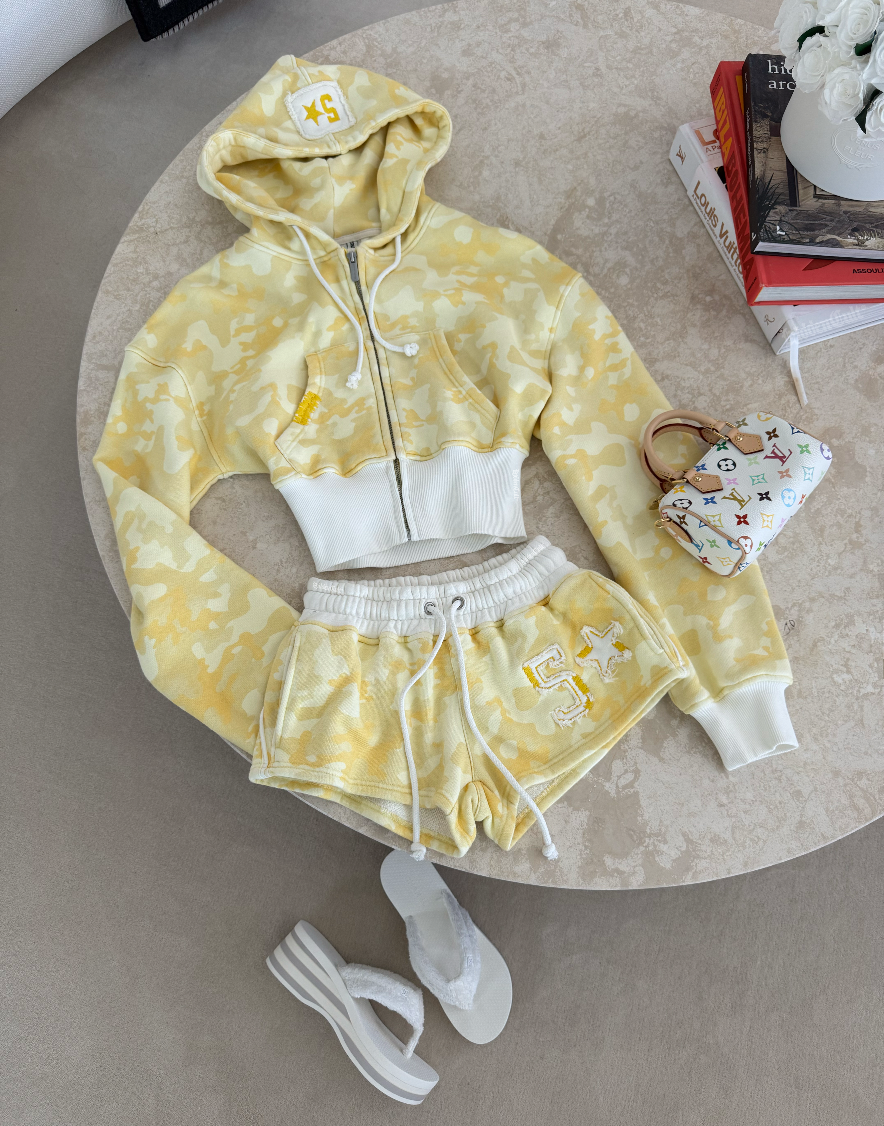 DROP JULY 25TH - Yellow Camo Shorts
