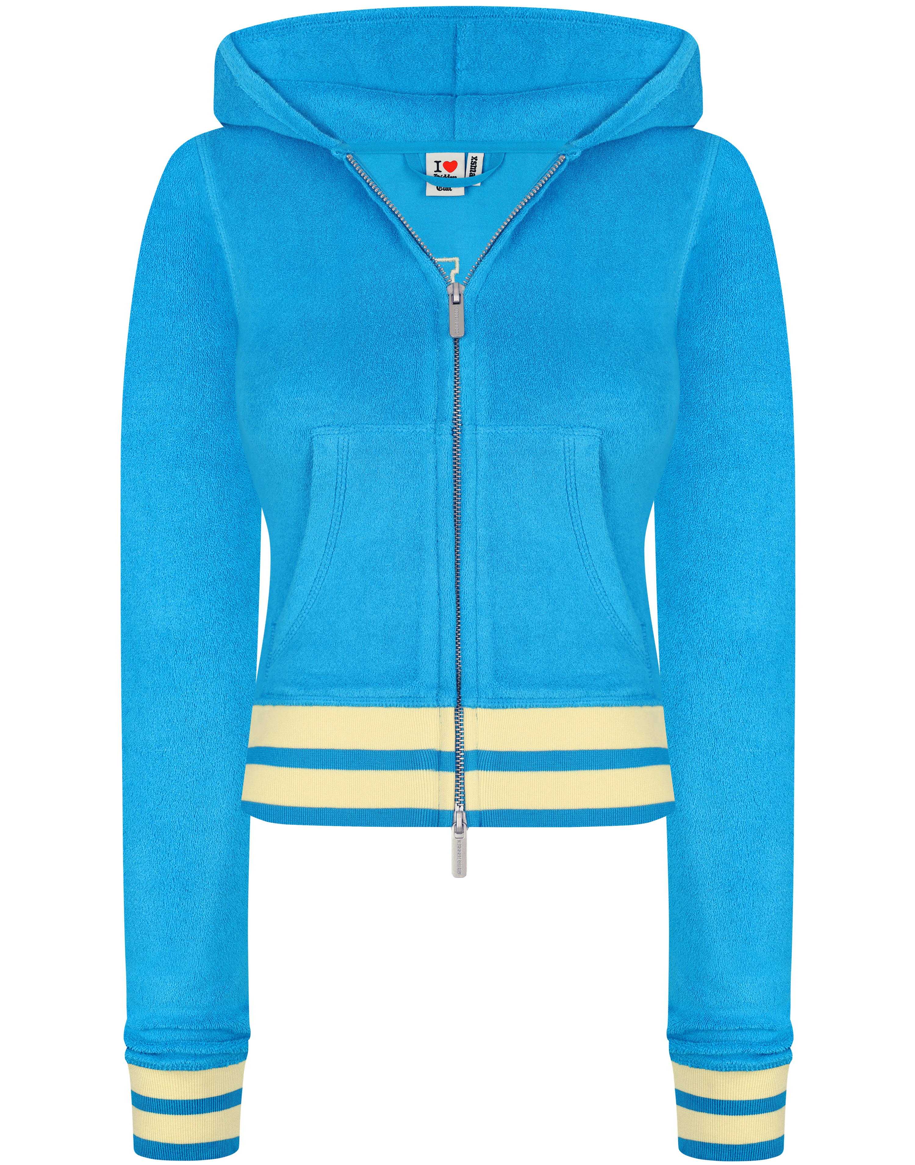 HIDDEN CULT® Curacao Terry Zip Hoodie Embroidered Womens Slim fit TikTok Streetwear y2k 2000s