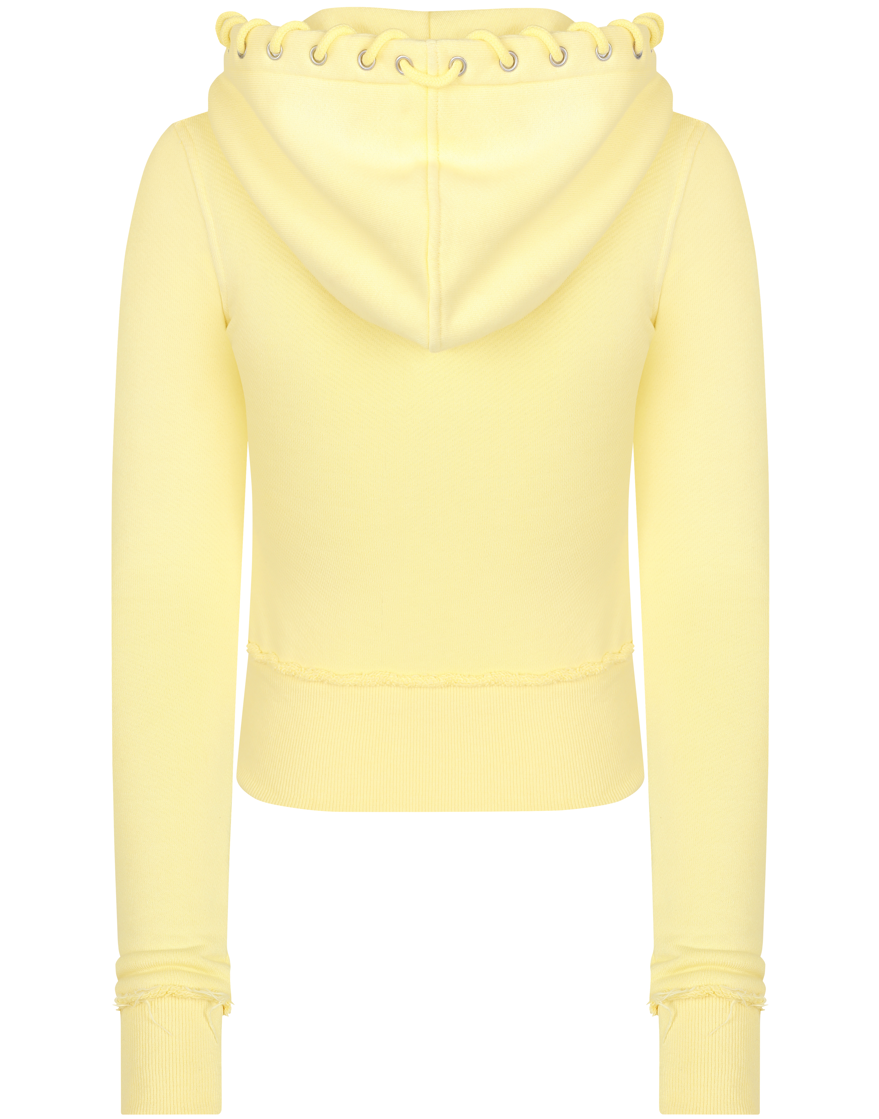 HIDDEN CULT Inca Pale Yellow Zip Hoodie Butter Lemon Slim fit Form fitted Hoodie TikTok y2k 2000s