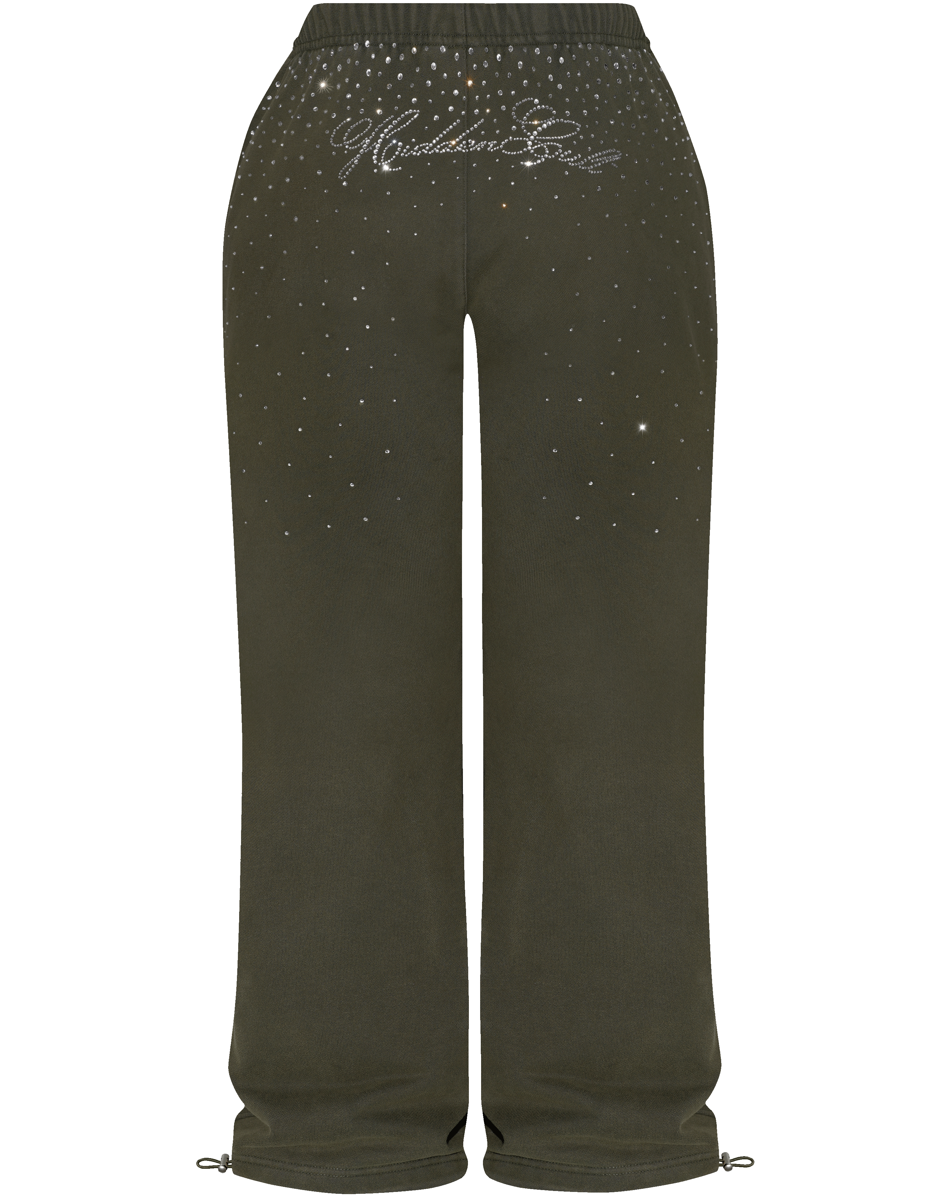 HIDDEN CULT Rhinestone Moss Green Sweatpants Sweatpants Crystal Baggy Loose fit Tall Friendly TikTok